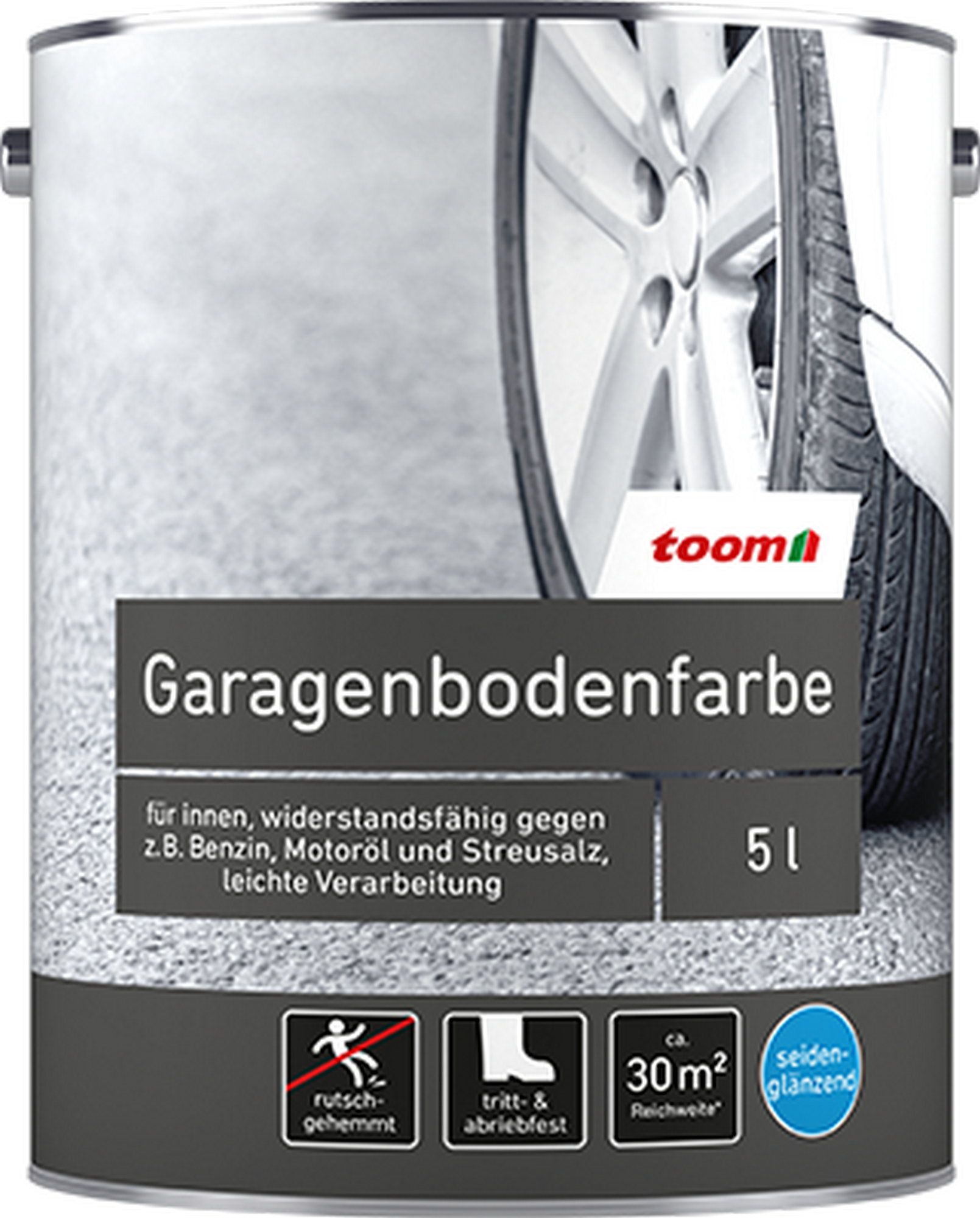 toom Garagenbodenfarbe silbergrau seidenglänzend 5 l