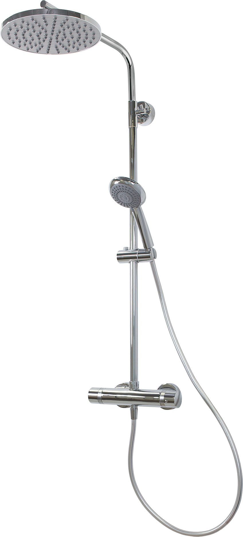 Breuer Duschsystem 'Aquamaxx 310' chromfarben mit Thermostat, runde Kopfbrause