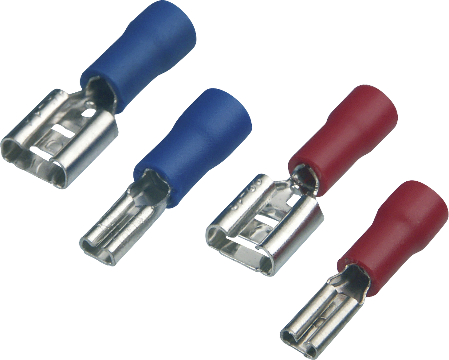 REV Ritter Flachstecker-Set rot/blau, 24 Stück