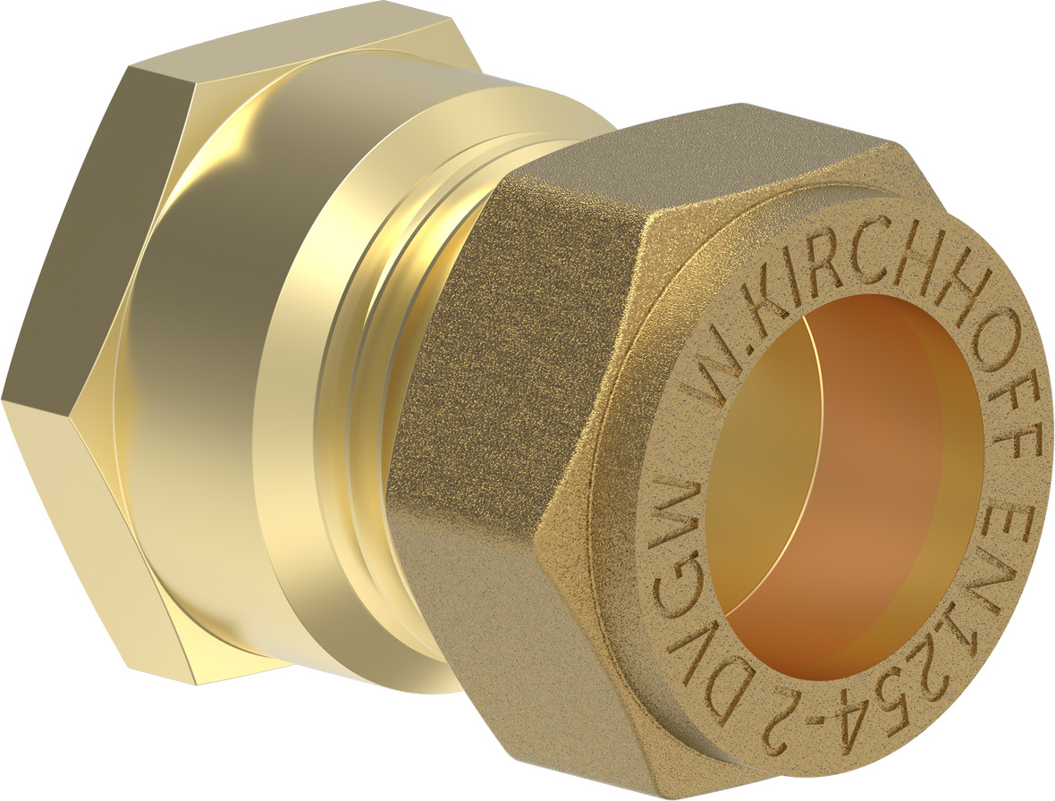 Thumbnail - Kirchhoff Klemmfitting für CU-Rohr, Übergangsstück, Messing, 15 mm x 1/2"IG