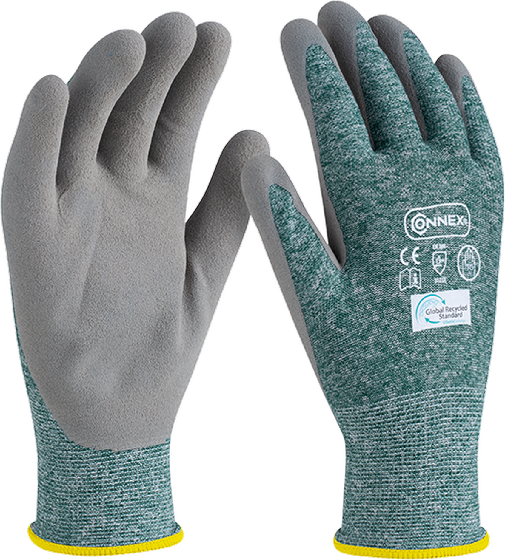 Connex Arbeitshandschuh 'Recycled Outdoor' grün/weiß/grau Größe 10/XL