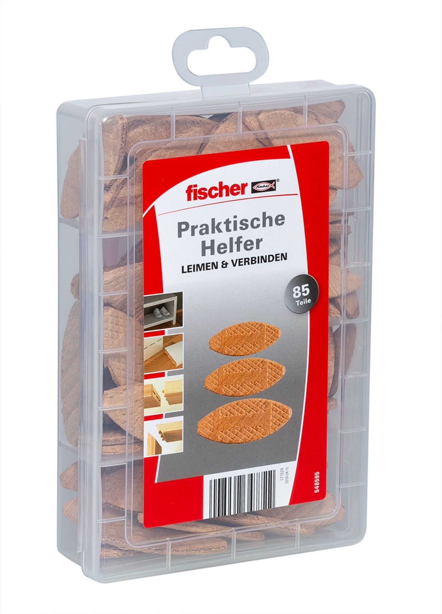 Fischer Flachdübel-Set, 3 Größen, 85-teilig