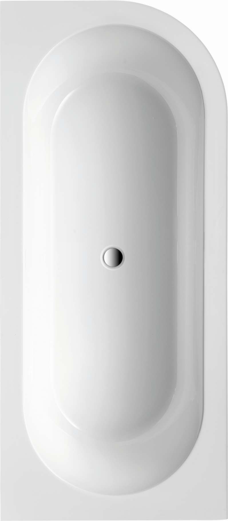 Ottofond Badewanne 'Modena Corner' rechts 178 x 78 cm schwarz-weiß