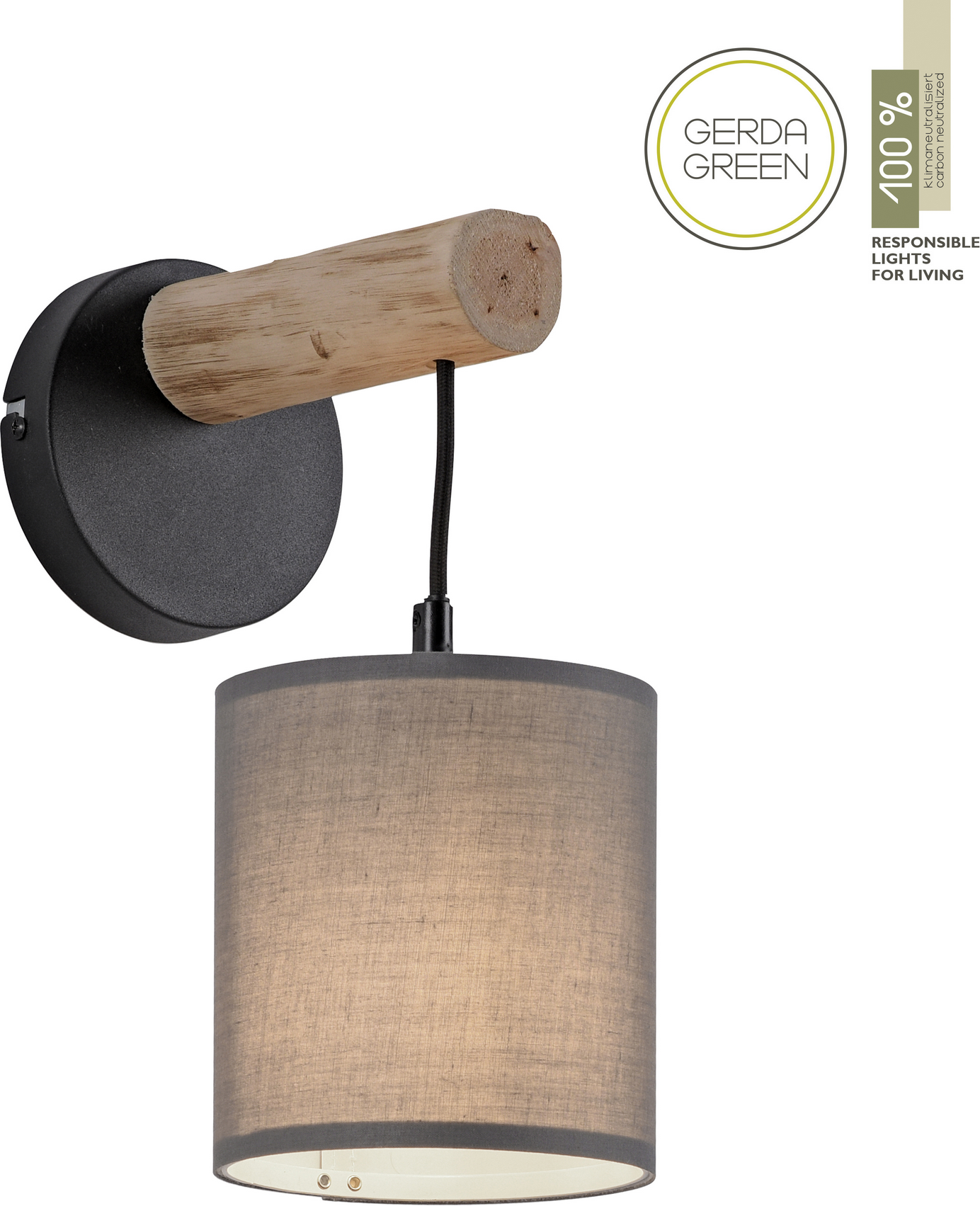 Just Light Wandleuchte 'Green Tribu' taupe 13,5 x 29,5 x 21 cm