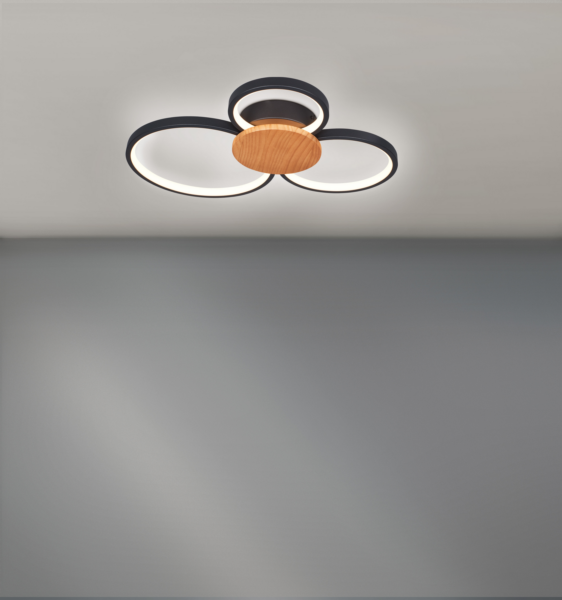 toom LED-Deckenleuchte 'Nele' 34 W 3000 K schwarz 45,5 x 57 x 7 cm