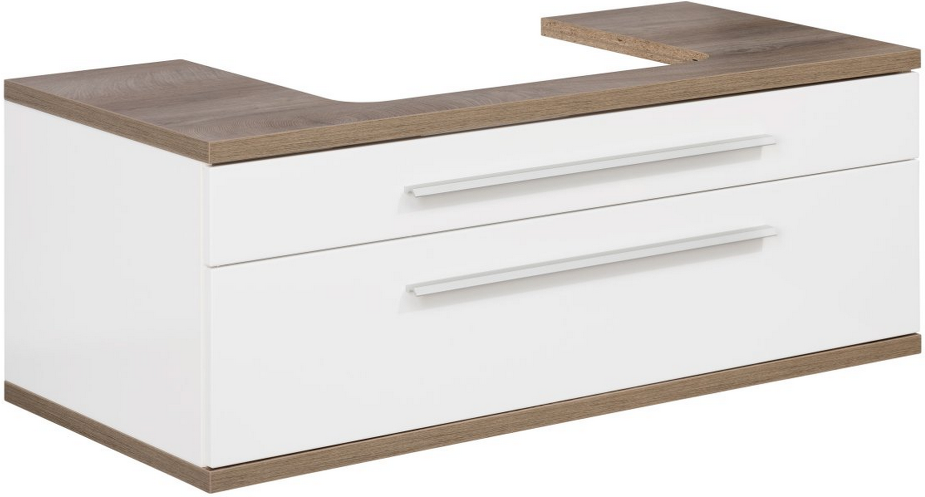 Fackelmann Waschbeckenunterschrank 'Stanford' weiß glänzend 110 x 40,5 x 50 cm