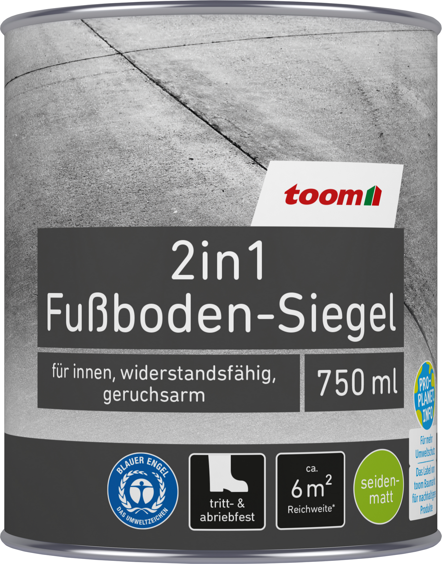 Thumbnail - toom 2in1 Fußbodenlack silbergrau 750 ml