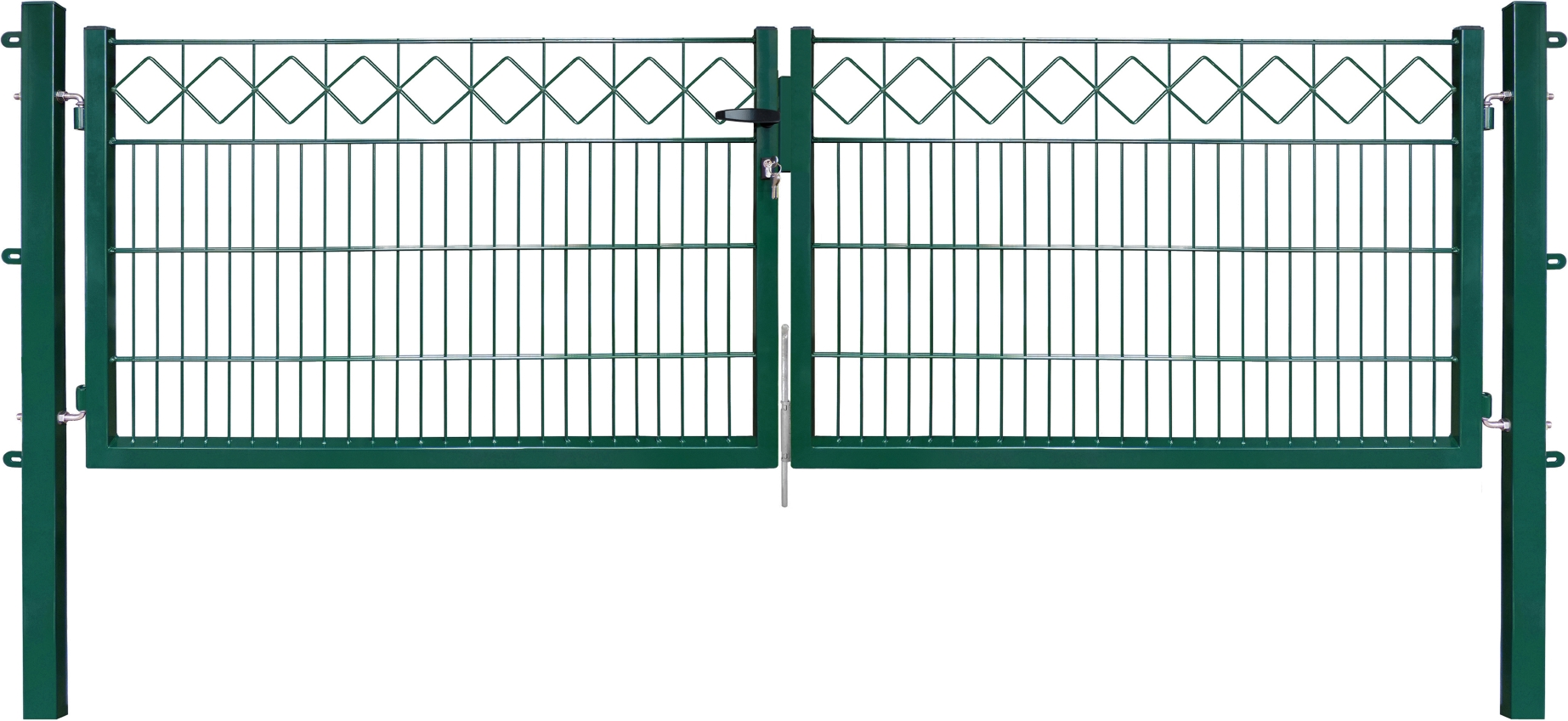 Arvotec Doppelflügeltor 'Exclusive' moosgrün 300 x 80 cm, mit Karodekor