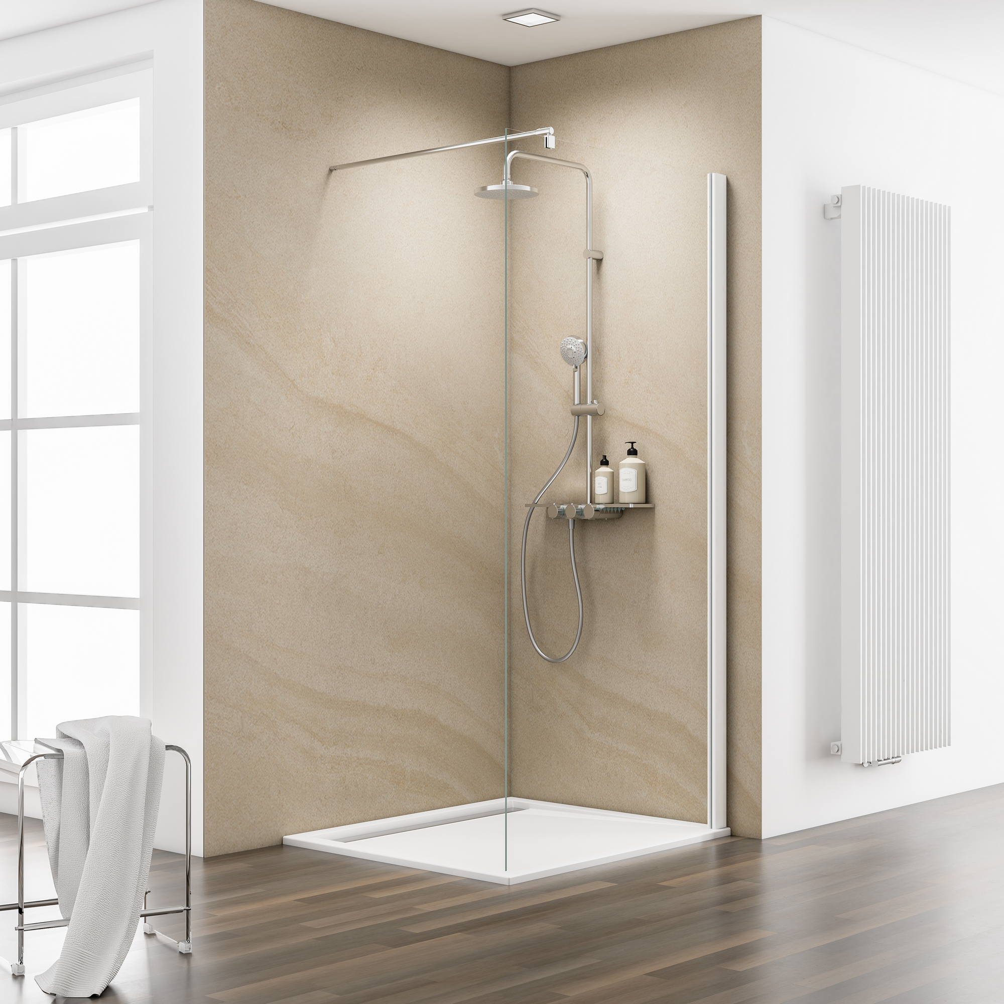 Thumbnail - Schulte Walk-In-Duschwand 'MasterClass M6' chromfarben 200 x 120 cm