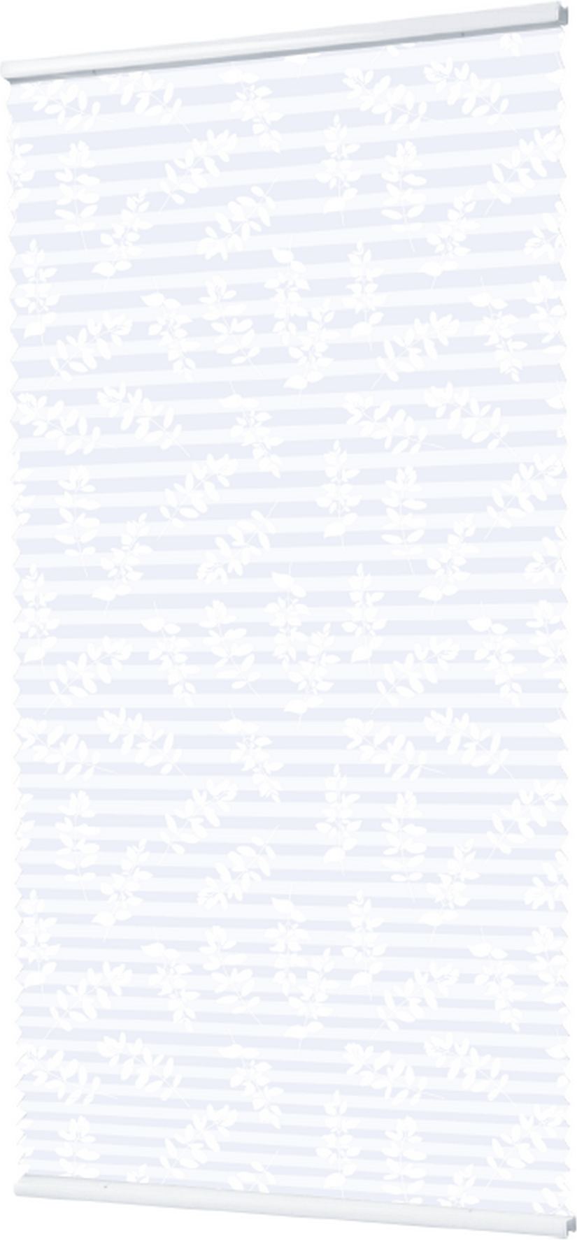 B1 Plissee 'Klemmfix' weiß mit Zweigmotiv 80 x 220 cm