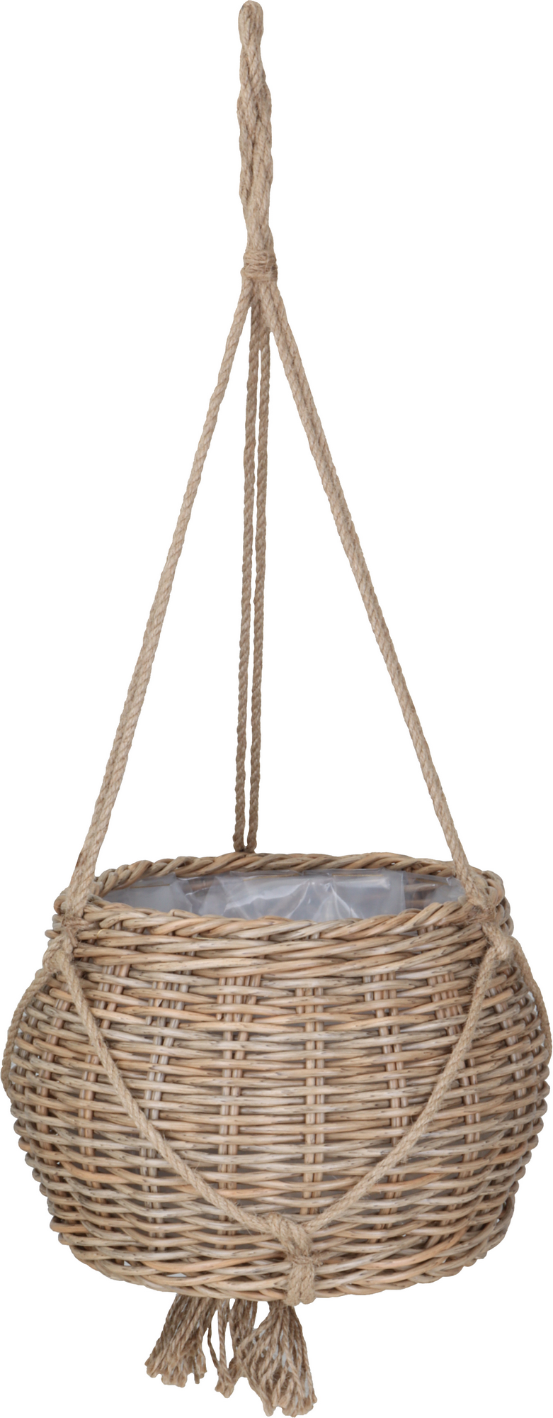 toom Blumenampel Polyrattan natur/braun rund bauchig Ø 31 x 21/70 cm, mit Polybeutel