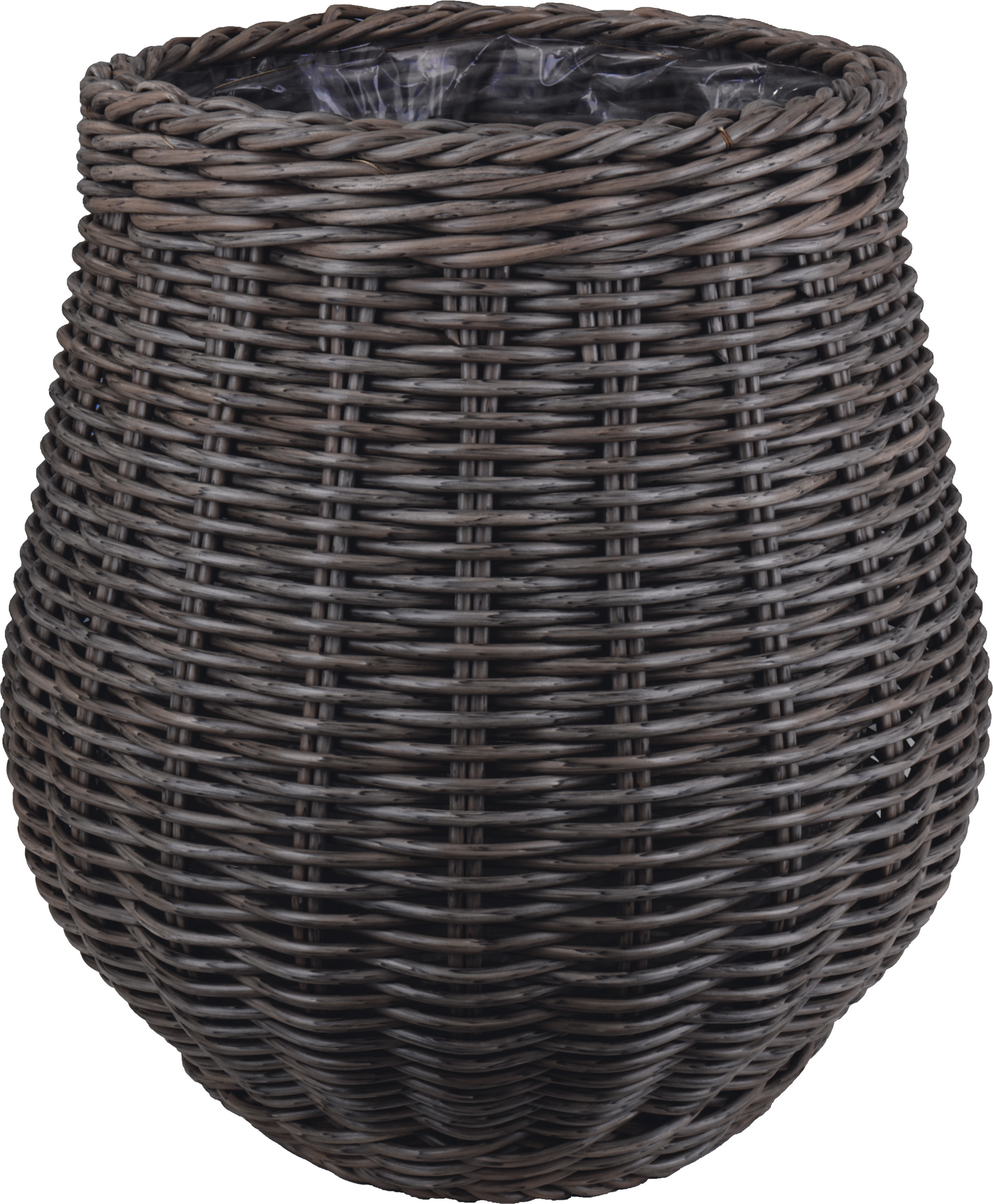 toom Pflanzkorb Polyrattan grau/braun rund bauchig Ø 32 x 32 cm, mit Polybeutel