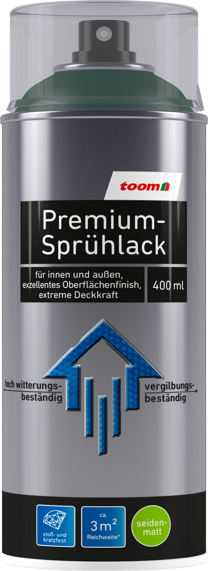 Thumbnail - toom Premium-Sprühlack moosgrün seidenmatt 400 ml