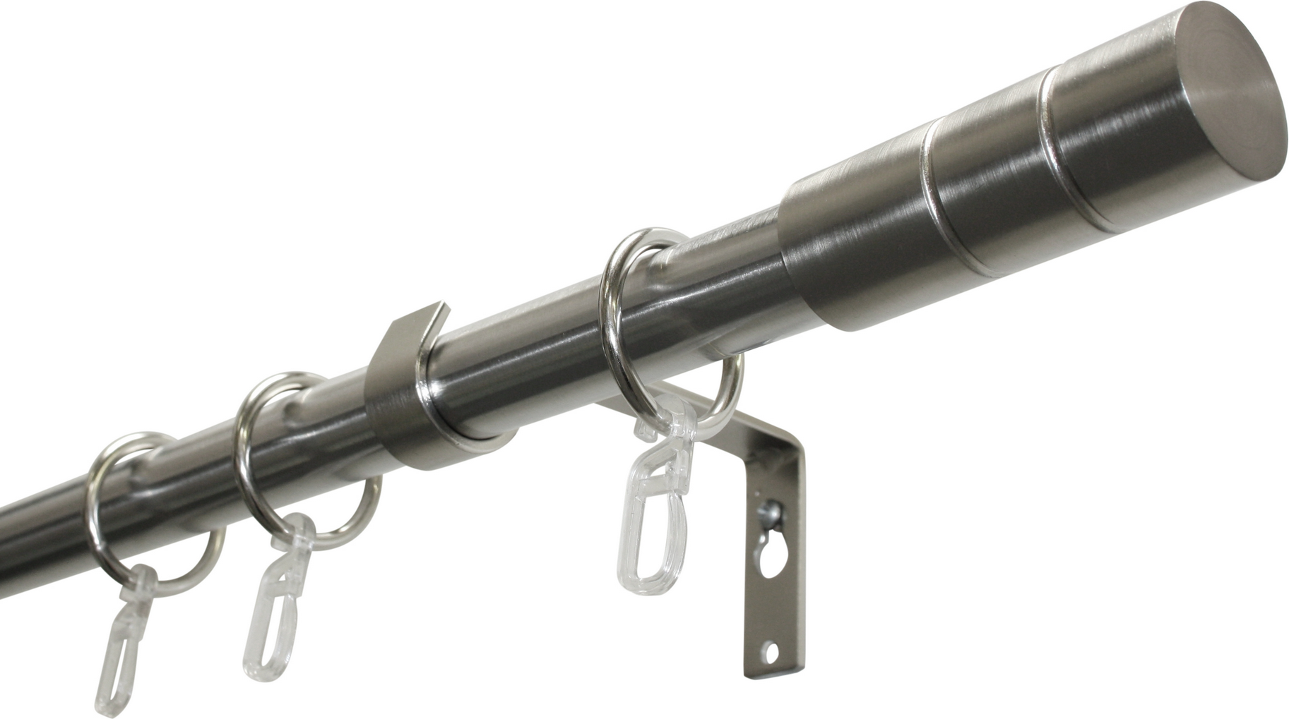 Gardinia Gardinenstangen-Set mit Zylinder edelstahl 160 cm