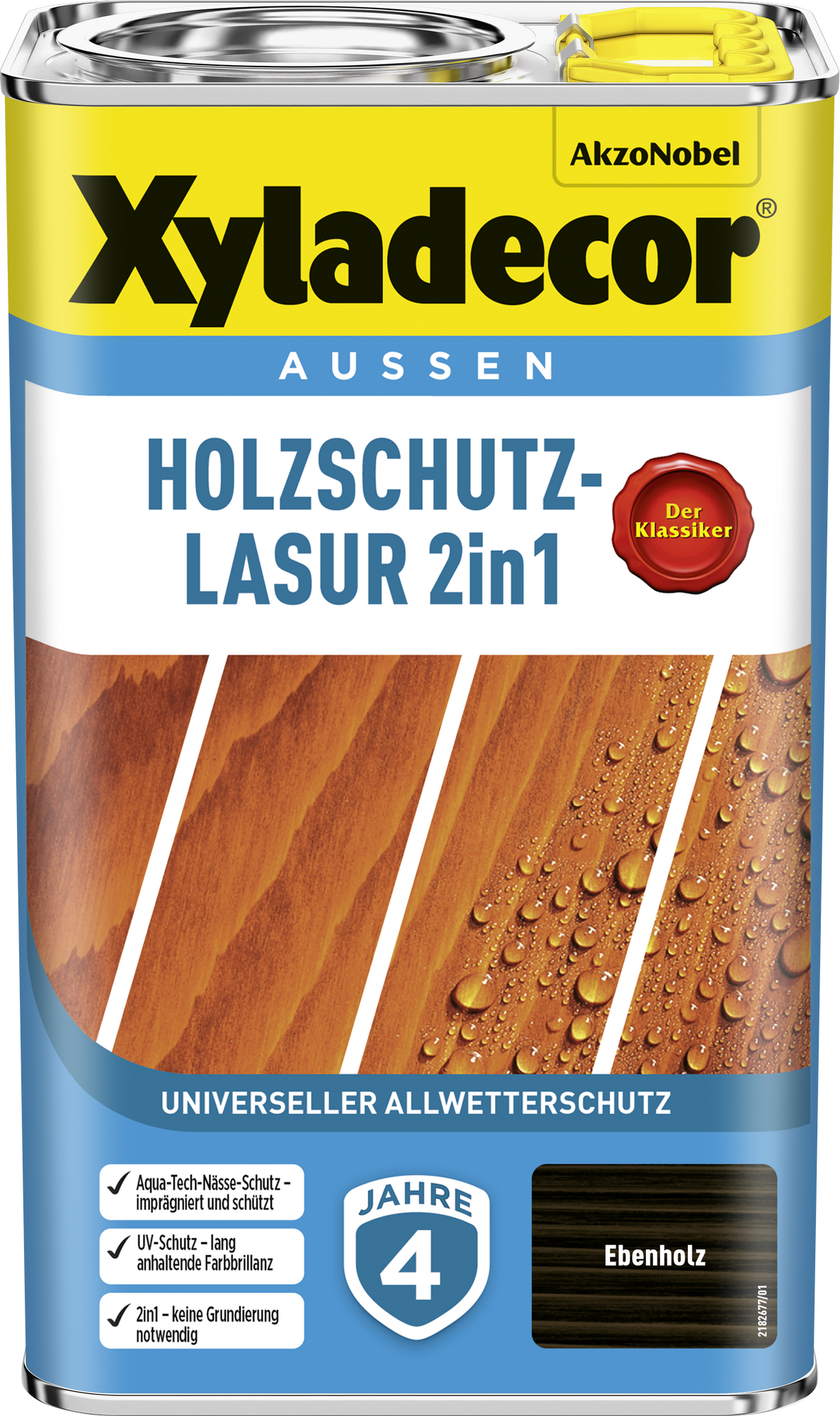 Xyladecor 2in1 Holzschutzlasur ebenholzfarben 2,5 l