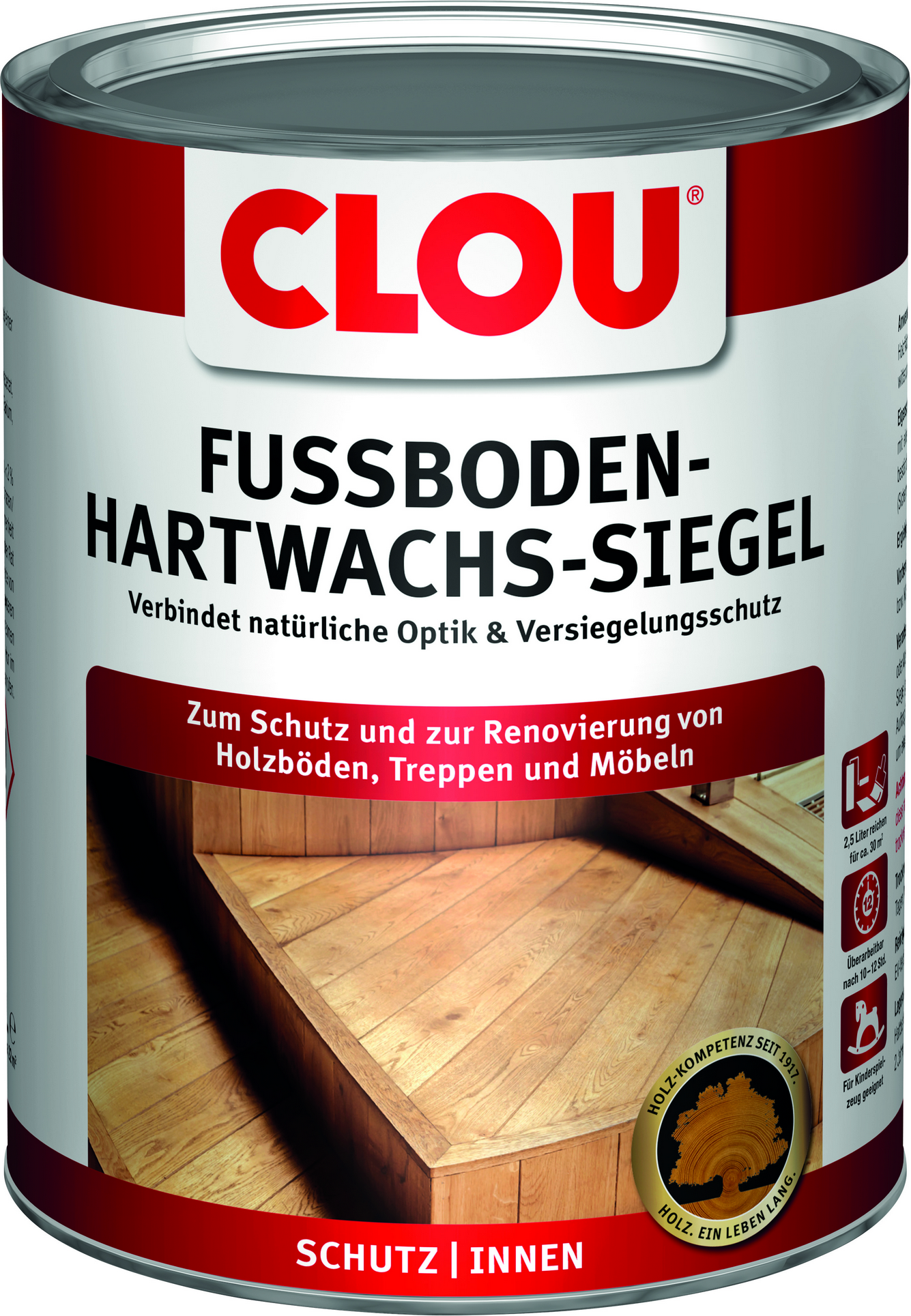 Clou Fußboden-Hartwachs-Siegel transparent 2,5 l