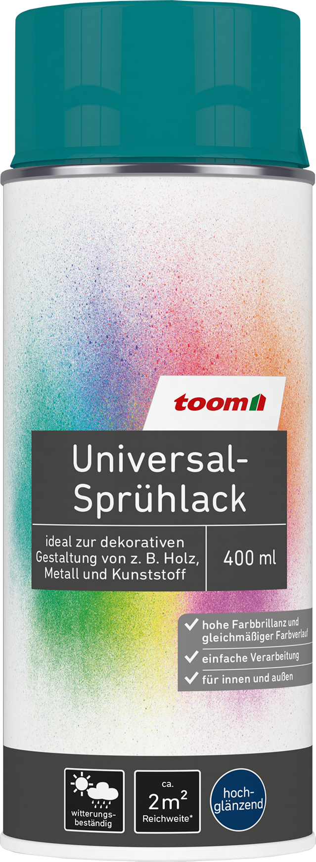 toom Universal-Sprühlack 'Südseetraum' petrolfarben glänzend 400 ml