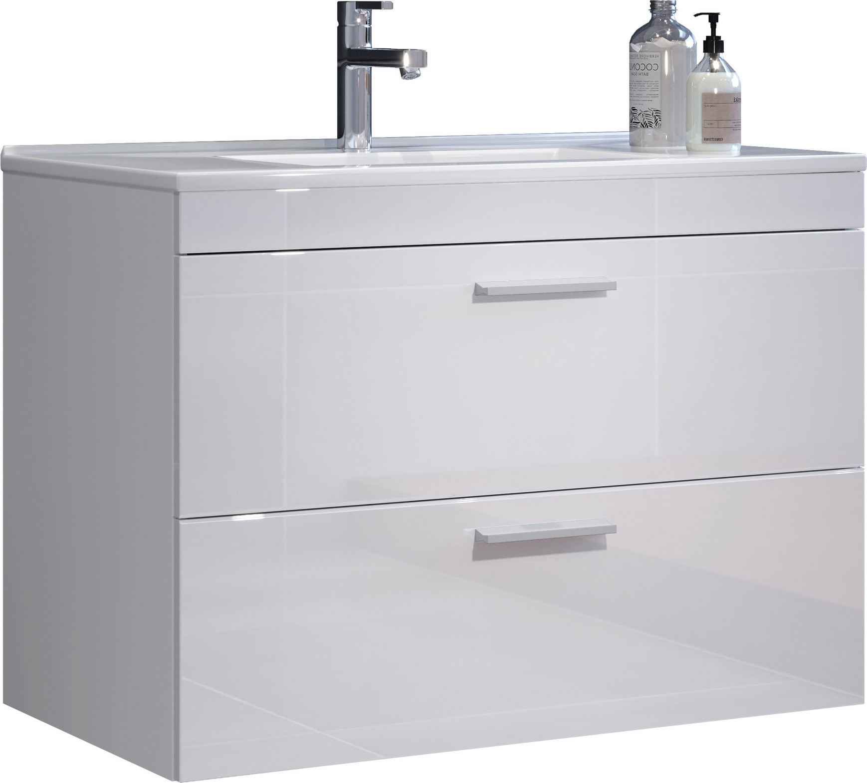 Thumbnail - Trendteam Waschbecken mit Unterschrank 'Devon' weiß Hochglanz 81 x 59 x 47 cm