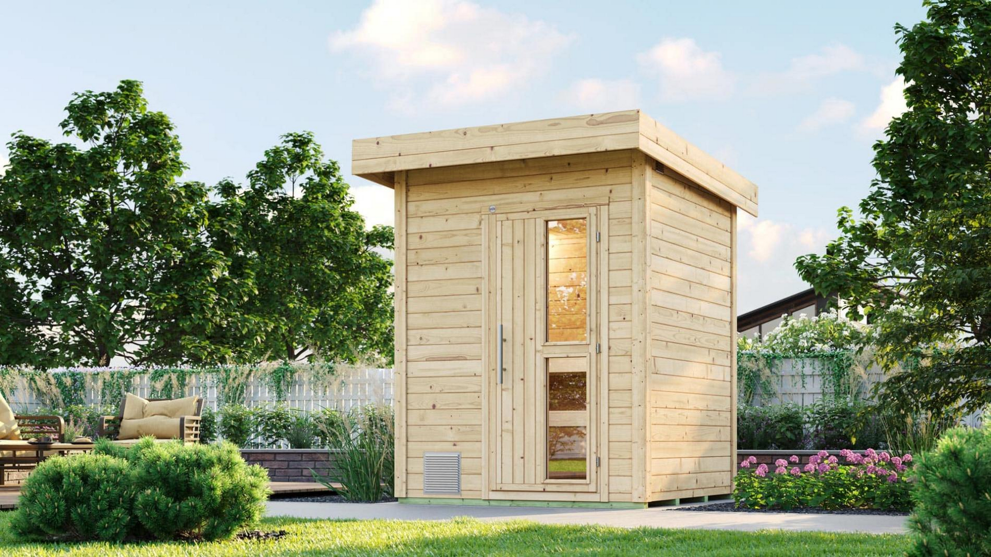 Weka Saunahaus 'Naantali' Fichtenholz naturbelassen 210 x 249 x 253 cm