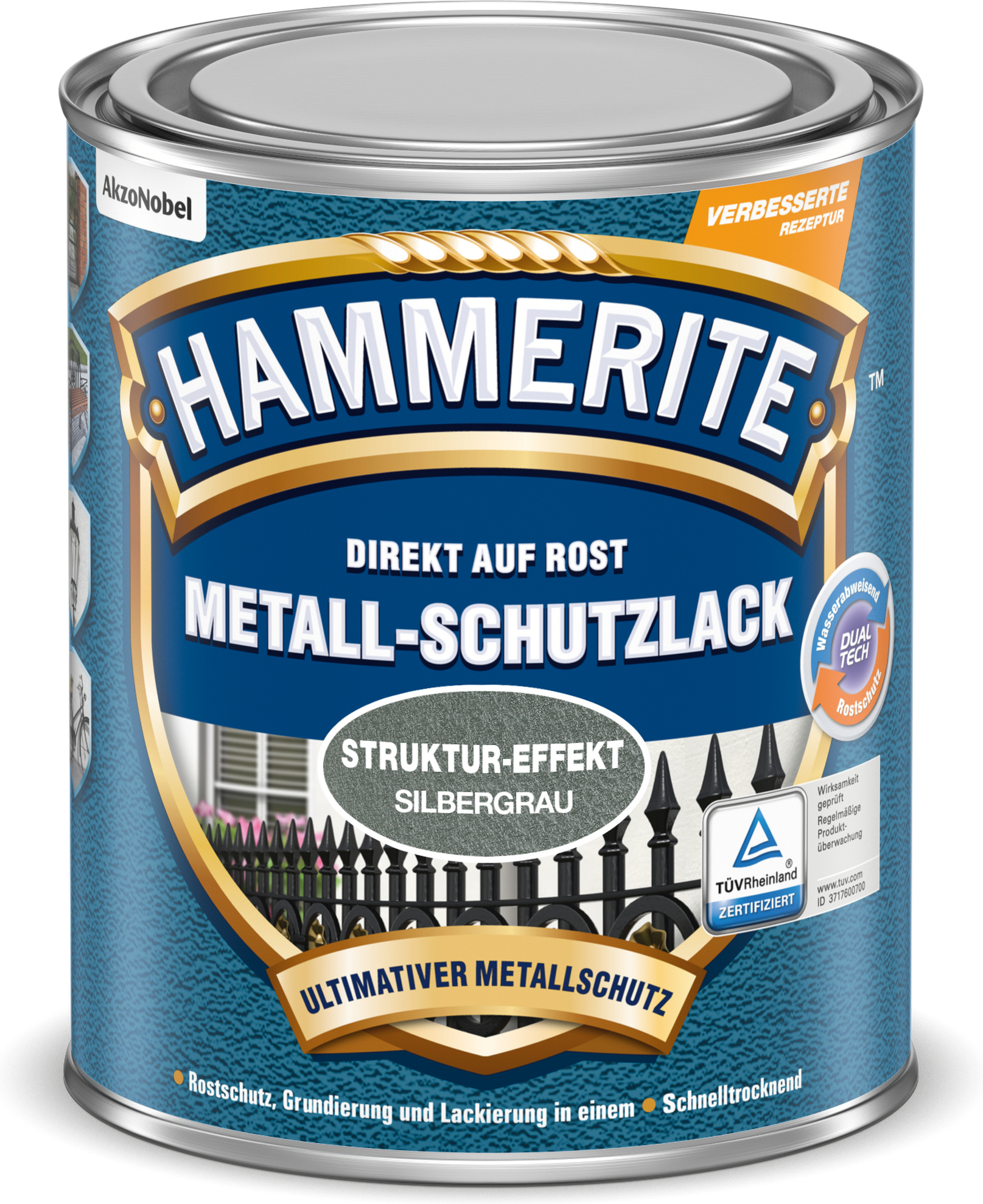 Hammerite Metallschutzlack Struktur-Effekt silbergrau 750 ml