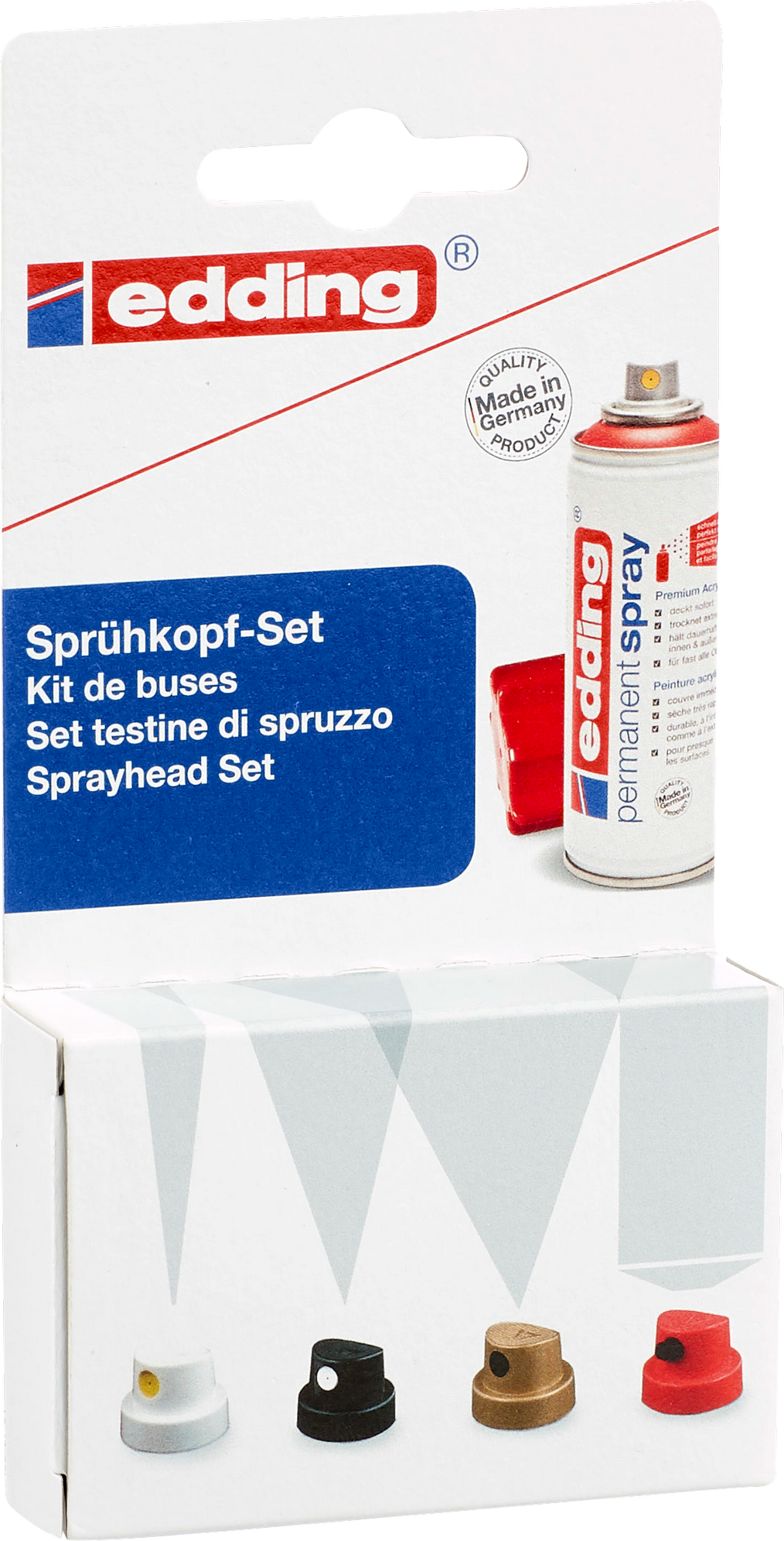 Edding Sprühkopfset 'Permanent Spray' in 4 Größen, 6-teilig