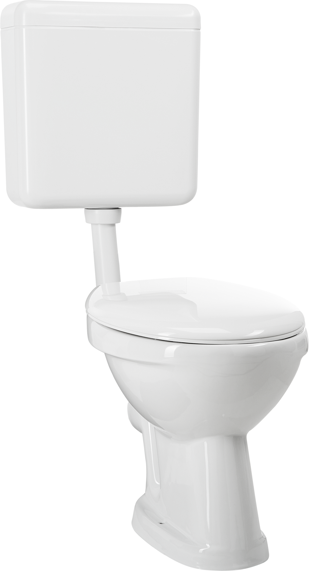 B1 Stand-WC-Set mit Spülrand inklusive WC-Sitz und Spülkasten weiß