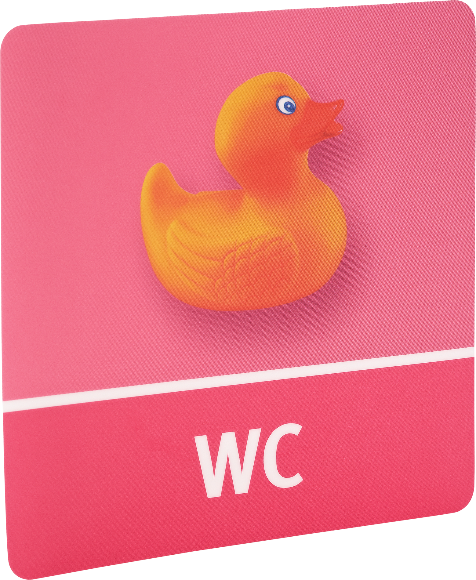 Fix-o-moll Türschild selbsthaftend "WC-Ente" pink 10 x 10 cm