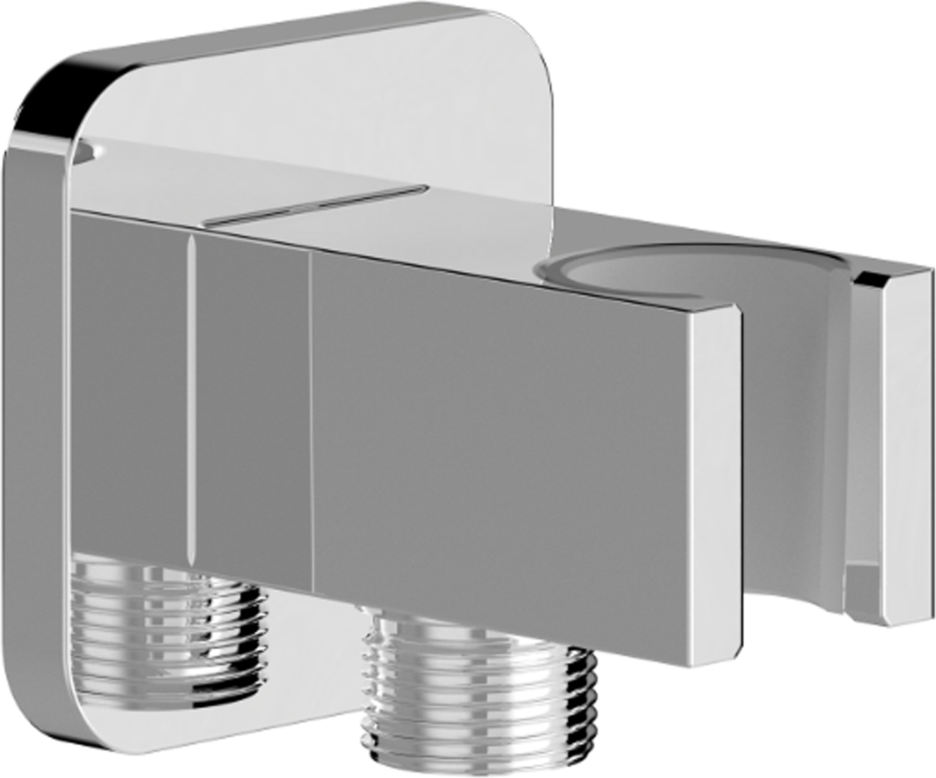 Chris Bergen Wandanschlussbogen chromfarben Messing mit Rückflussverhinderer