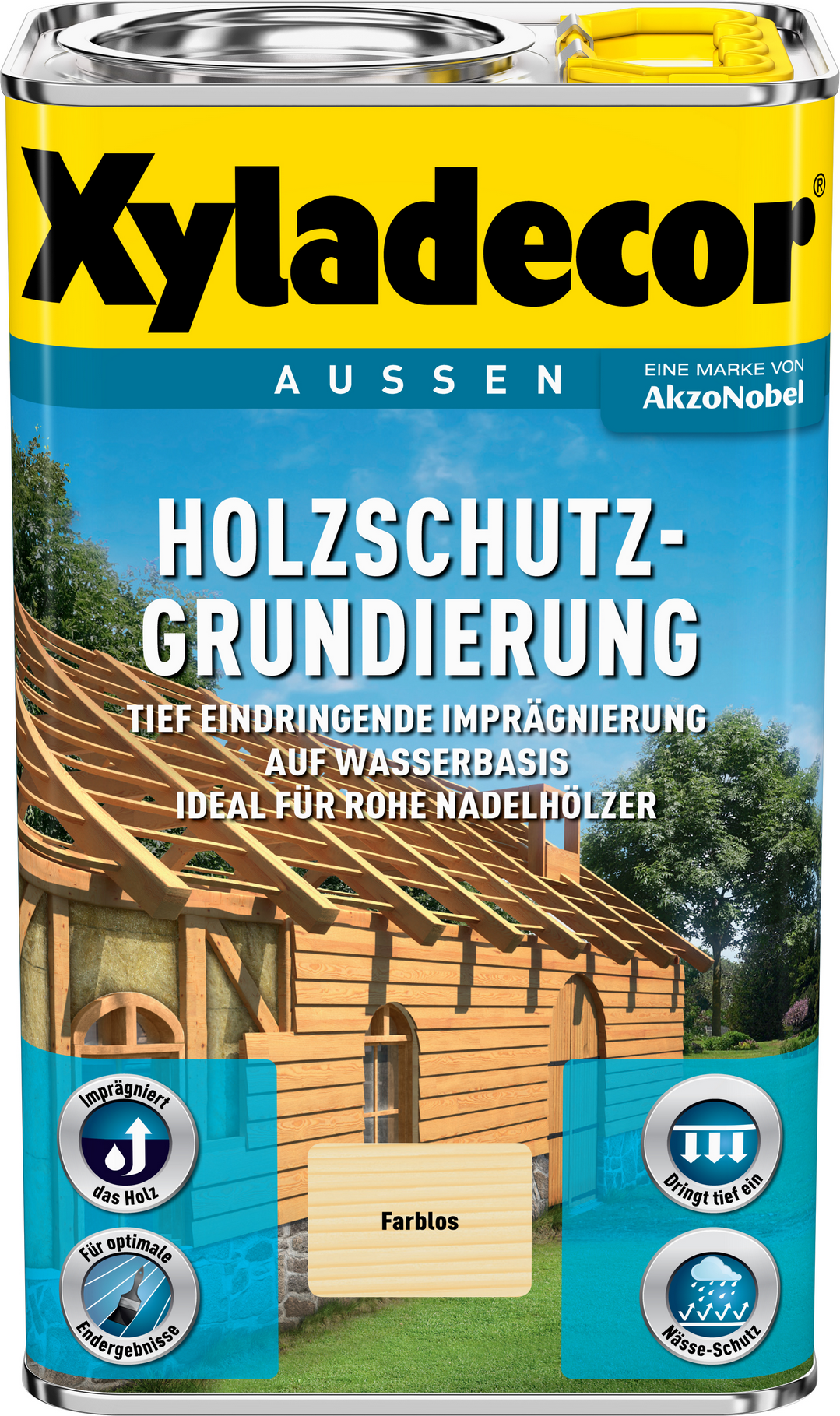 Xyladecor Holzschutzgrundierung Wasserbasis transparent 2,5 l
