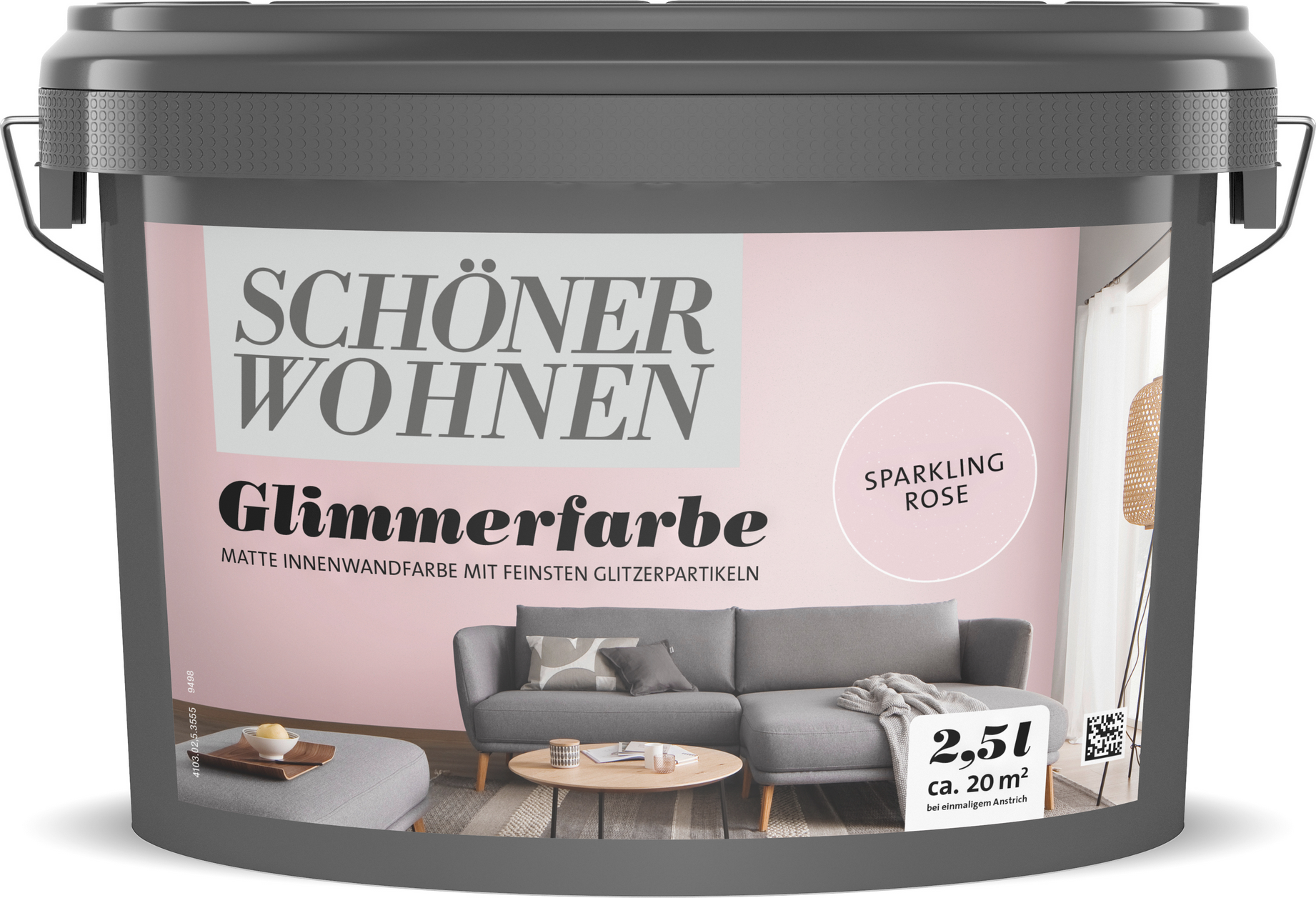 Thumbnail - Schöner Wohnen Farbe Glimmerfarbe 'Sparkling Rose' rosa matt 2,5 l