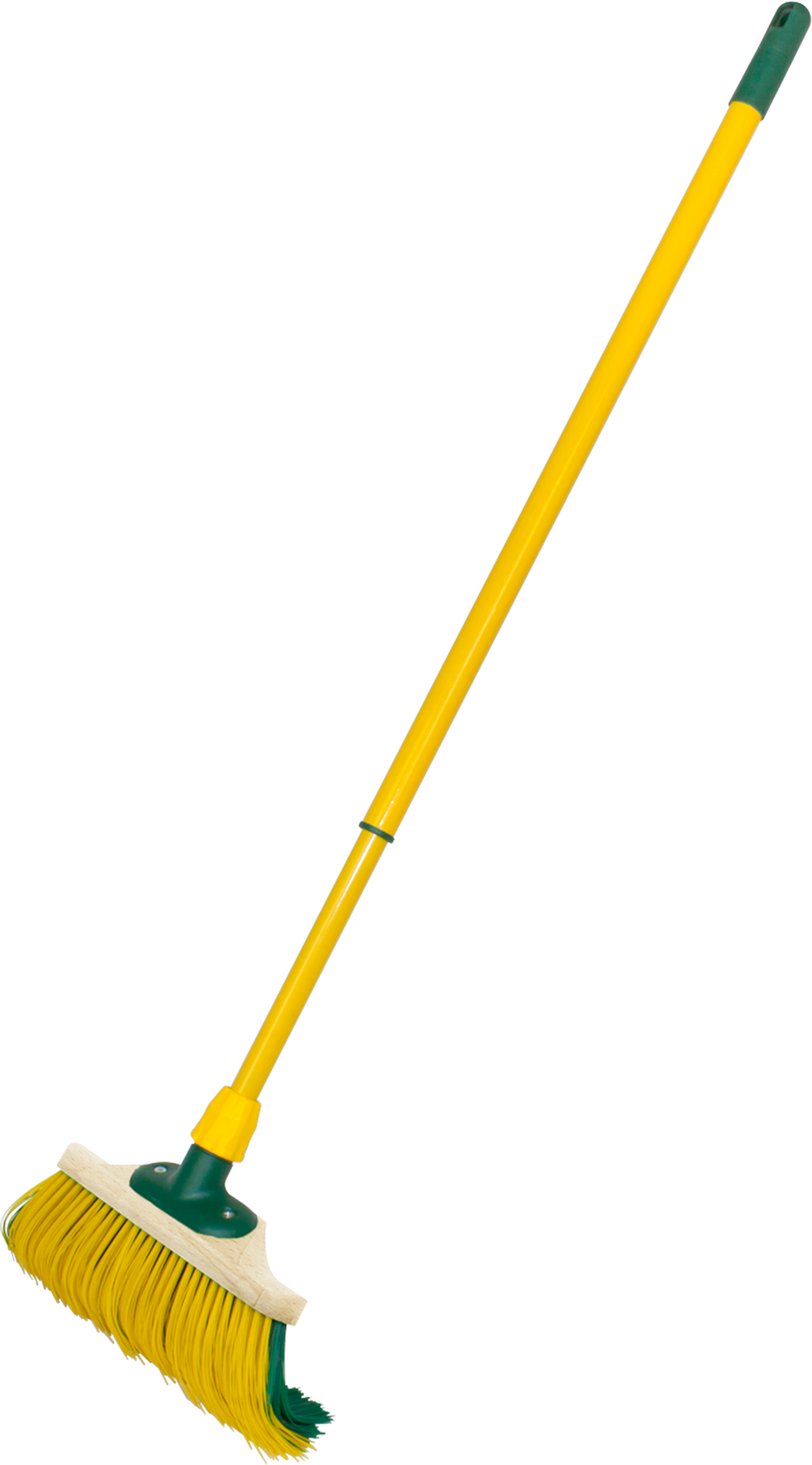 BÜMAG eG Krallenbesen mit Kunststoffstielhalter und Teleskopstiel 30 cm gelb grün