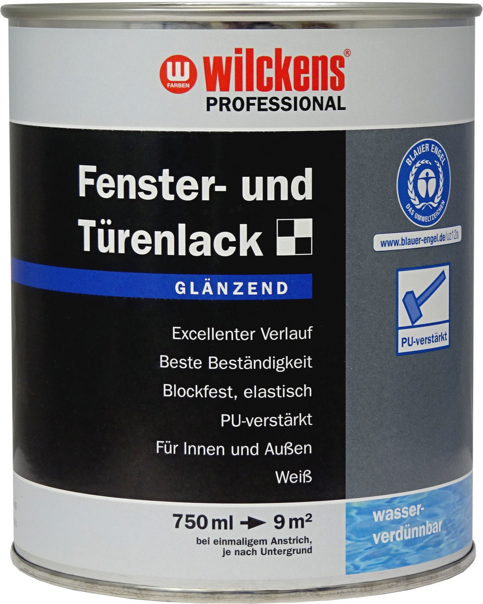 Wilckens Fenster- & Türenlack 'Professional' weiß glänzend 750 ml