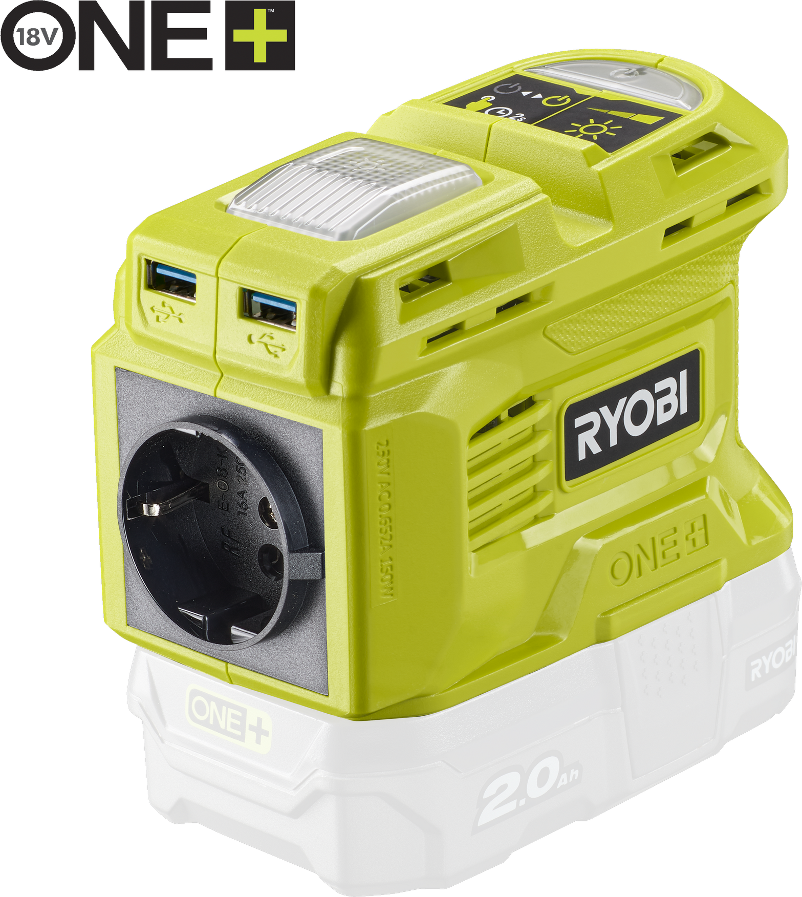 Ryobi Akku-Wechselrichter 'ONE+ RY18BI150B' 18 V 150 W, ohne Akku und Ladegerät