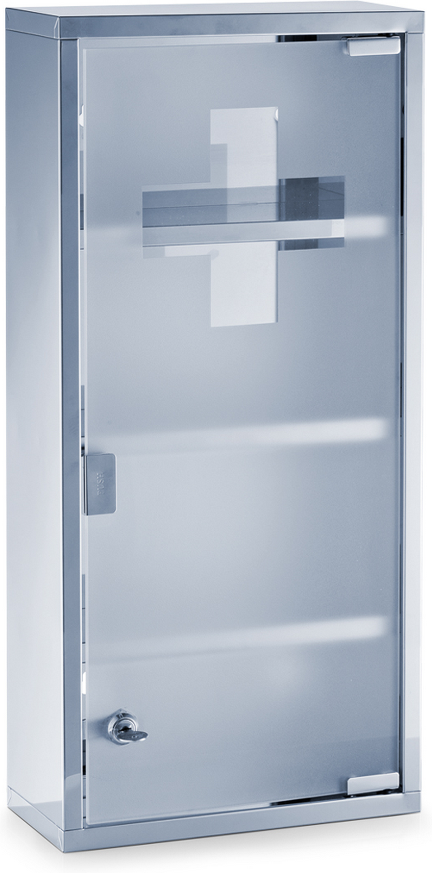 Zeller Medizinschrank silbern Edelstahl/Glas 27 x 57 x 12 cm