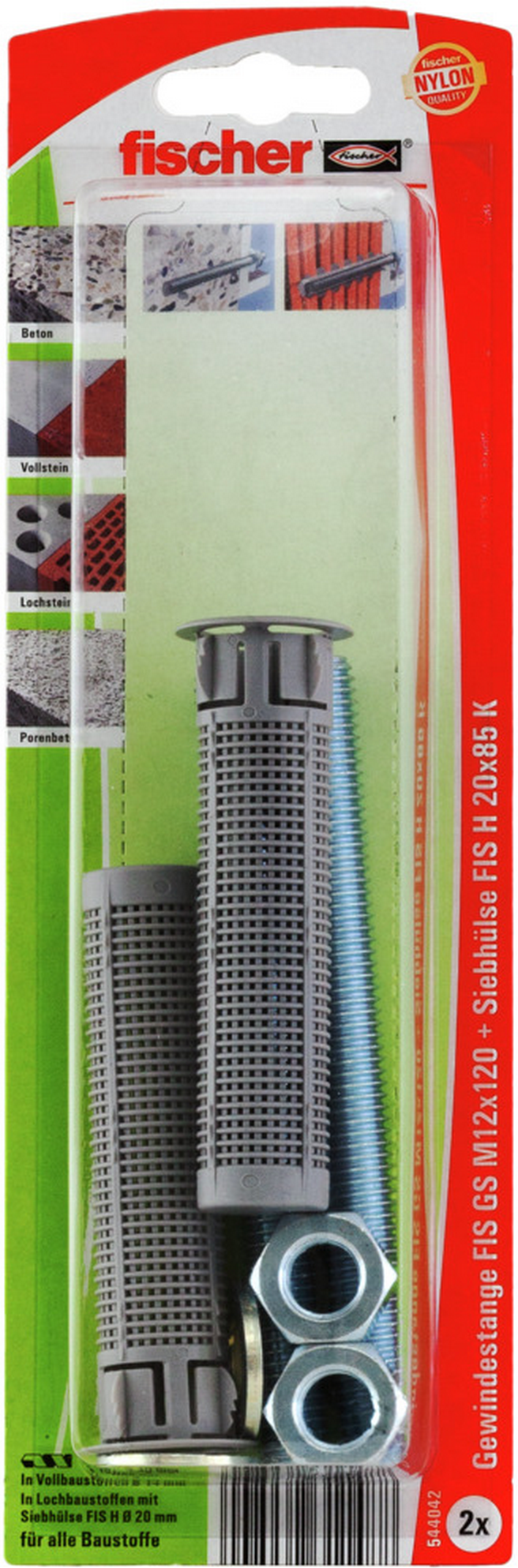 Thumbnail - Fischer Gewindeanker-Set 'FIS' mit Siebhülse, M12, 120 mm, 8-teilig