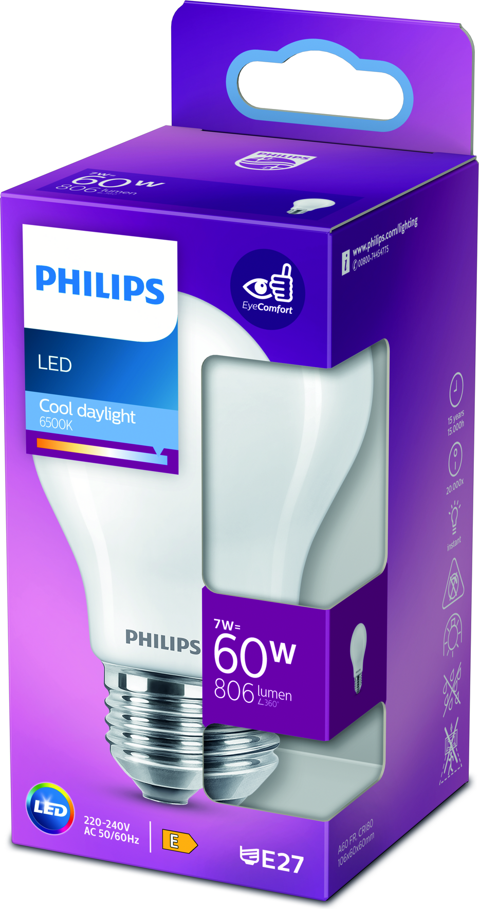 Philips LED-Lampe 'Classic' E27 7 W