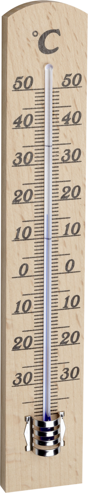 TFA Dostmann Innenthermometer Holz buchefarben 3,1 x 1,6 x 18 cm