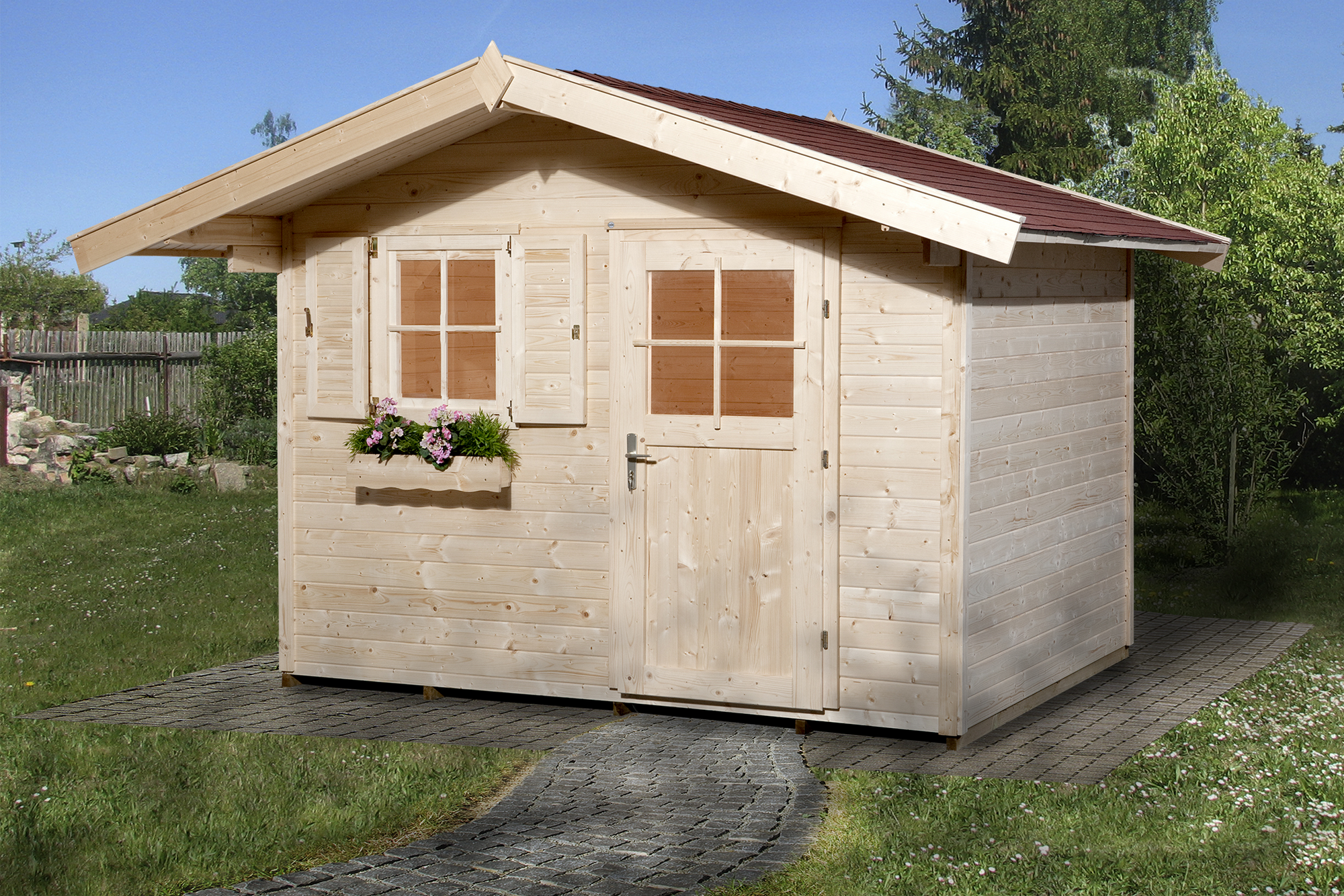 Weka Gartenhaus '123' naturfarben, 301 x 235 cm