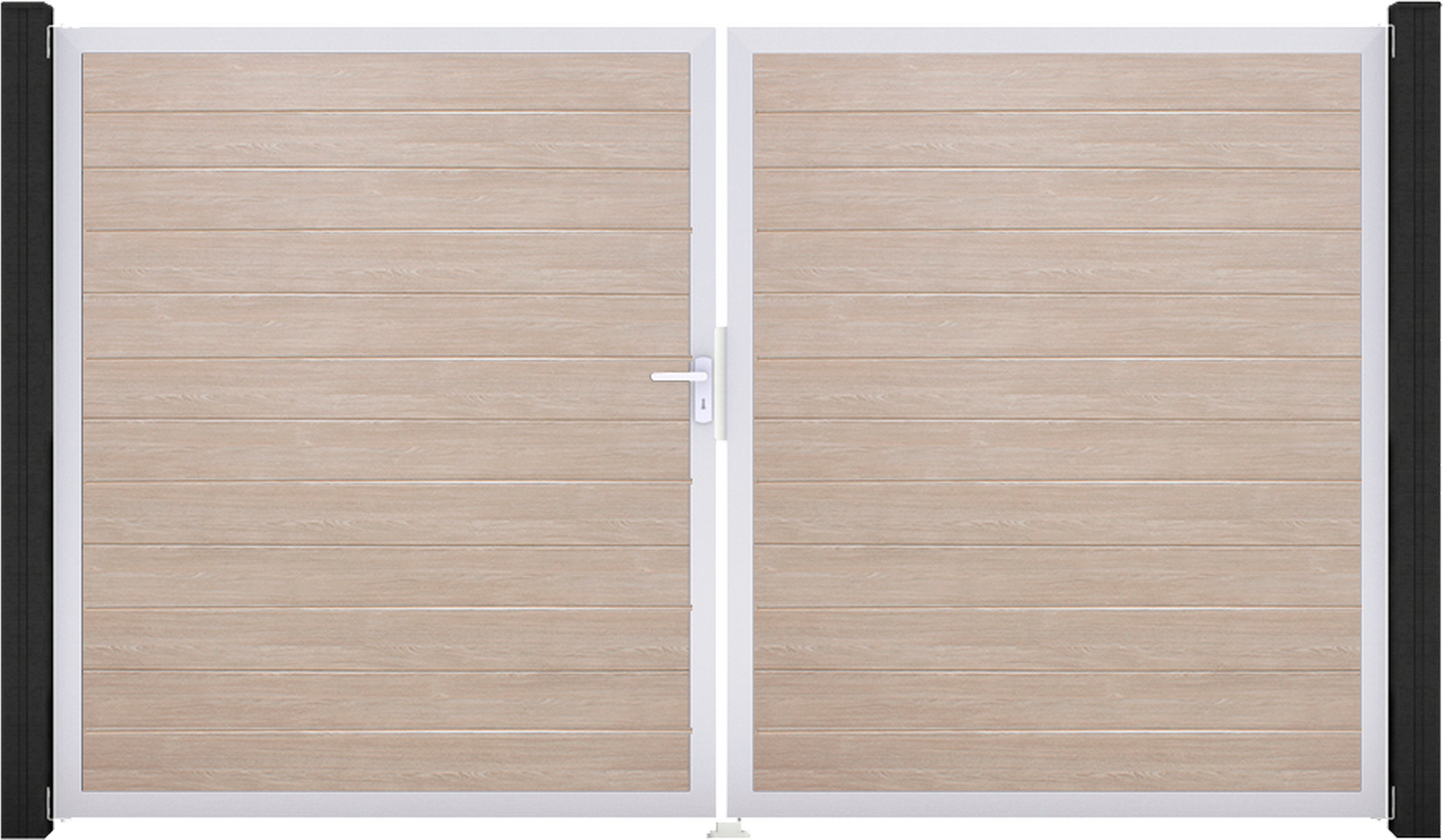 GroJa Doppeltor 'BasicLine' DIN links Eichefarben hell/silber 300 x 180 cm