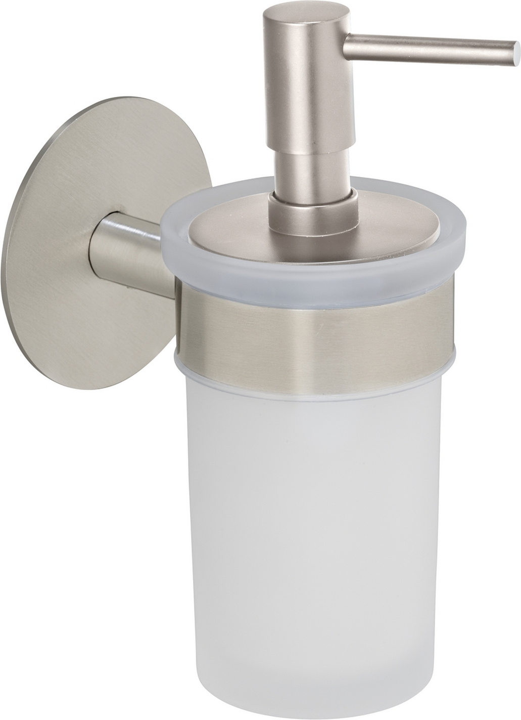 Schöner Wohnen Kollektion Seifenspender 'Meleto' Edelstahl matt Glas satiniert 150 ml, Klebemontage