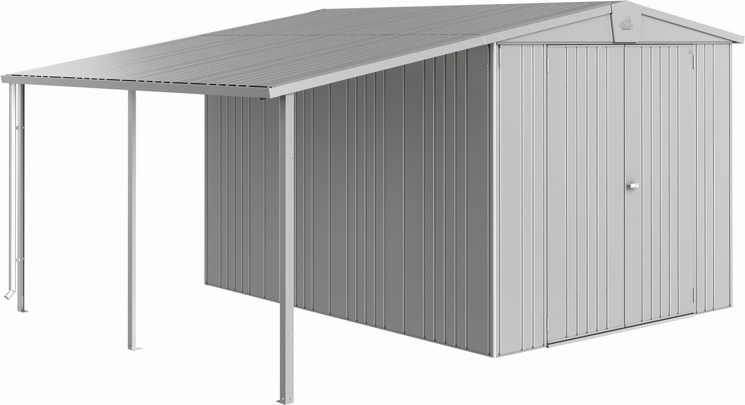 Biohort Seitendach silber-metallic 300 x 150 cm, zu Gerätehaus 'Europa' Gr. 6/7