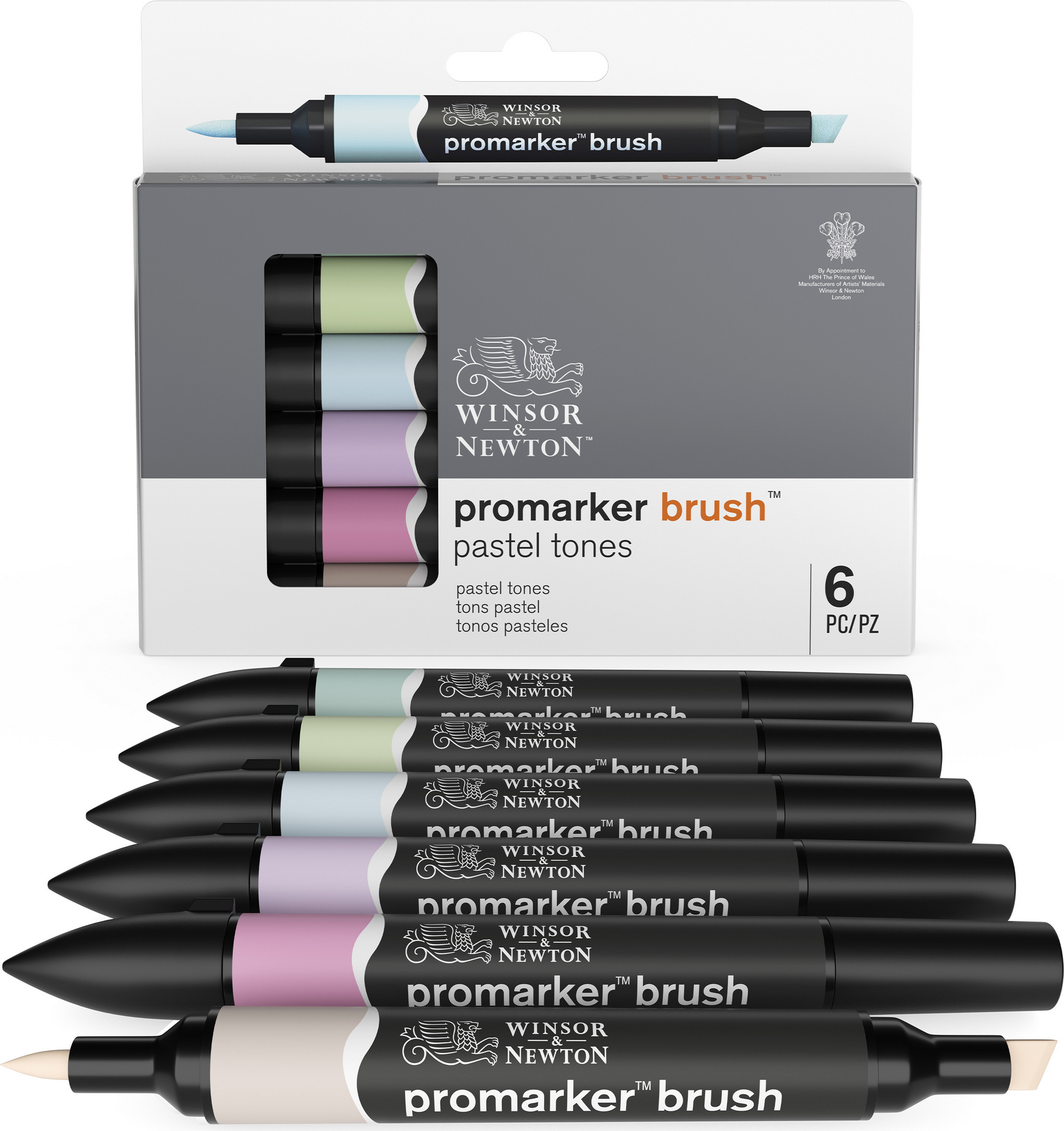 Winsor & Newton Promarker Brush 'Pastell Töne' mehrfarbig 6er-Set
