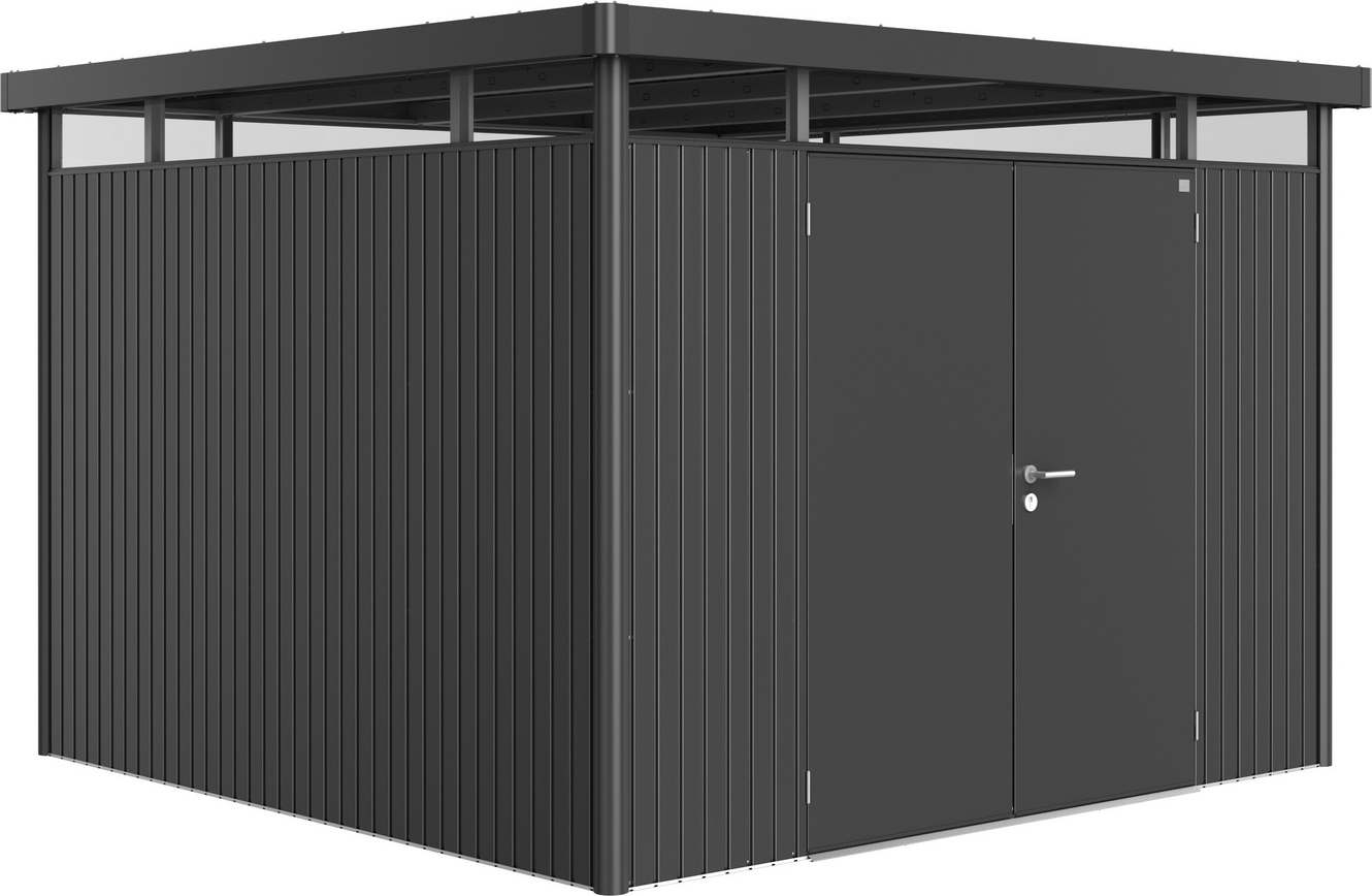 Thumbnail - Biohort Gerätehaus 'HighLine H6' 315 x 315 cm dunkelgrau-metallic mit Doppeltür