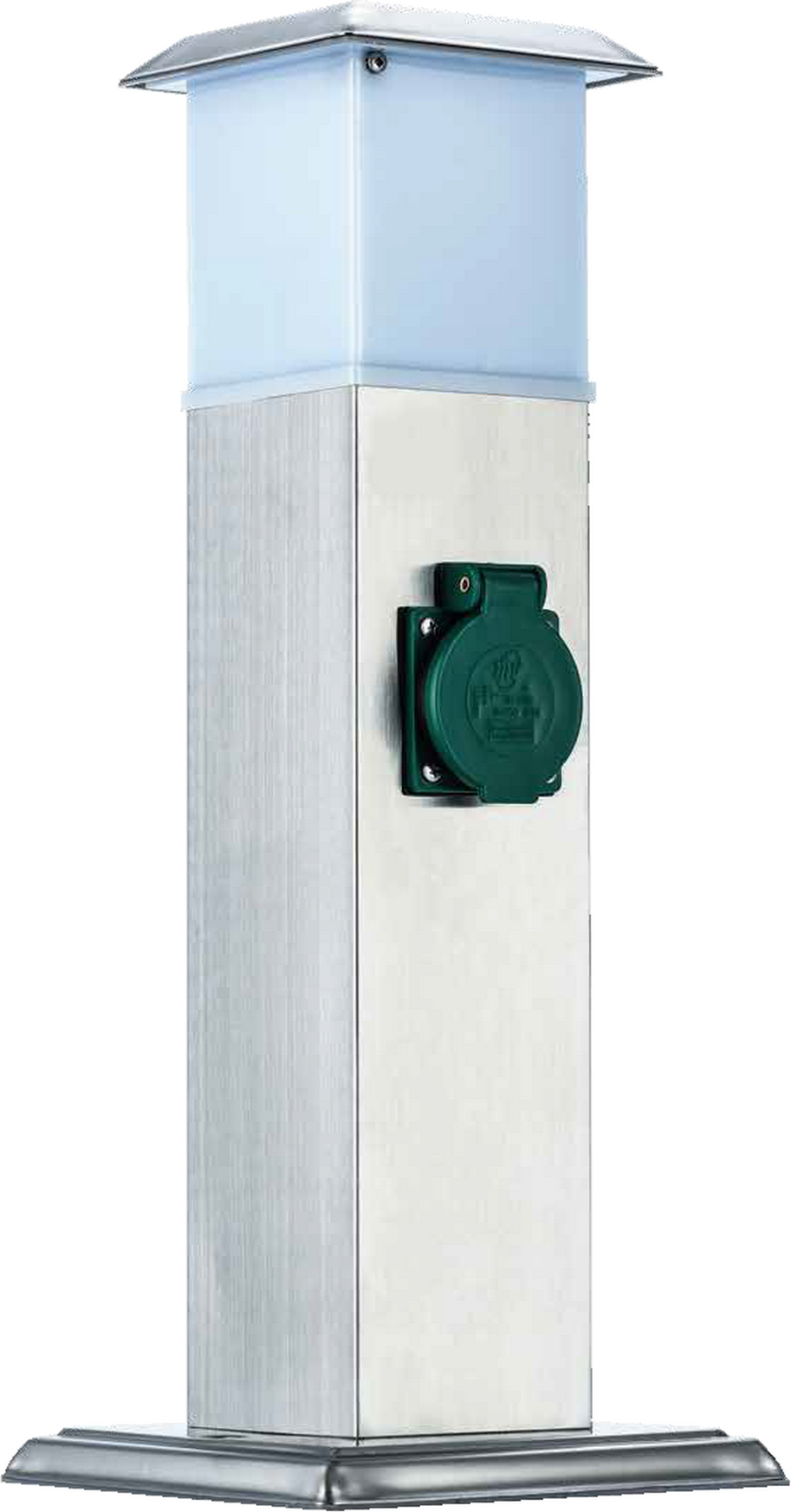 toom Steckdosensäule mit Leuchte Edelstahl silbern 2-fach
