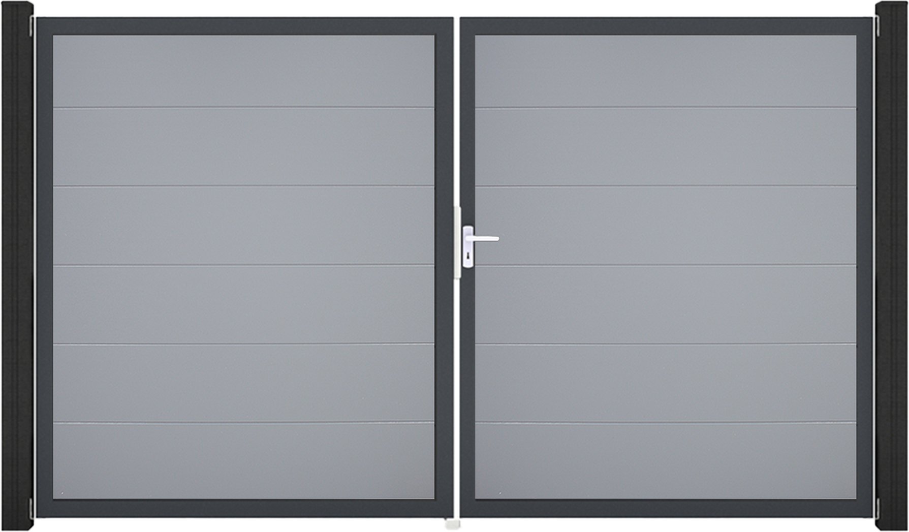 GroJa Doppeltor 'BasicLine' DIN rechts silbergrau/anthrazit 300 x 180 cm