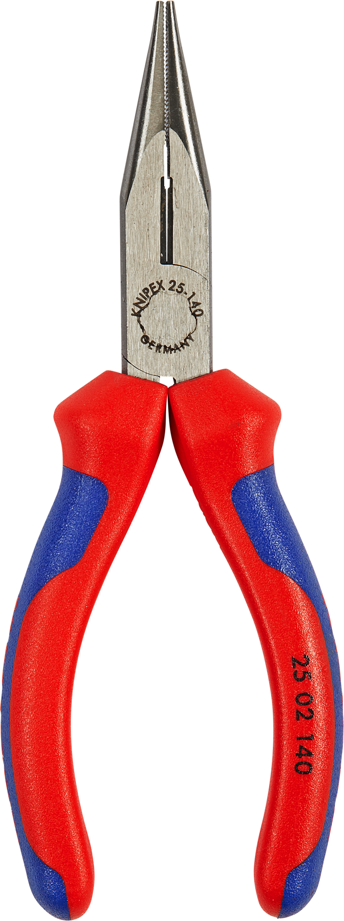 Knipex Flachrundzange mit Schneide schwarz atramentiert 140 mm