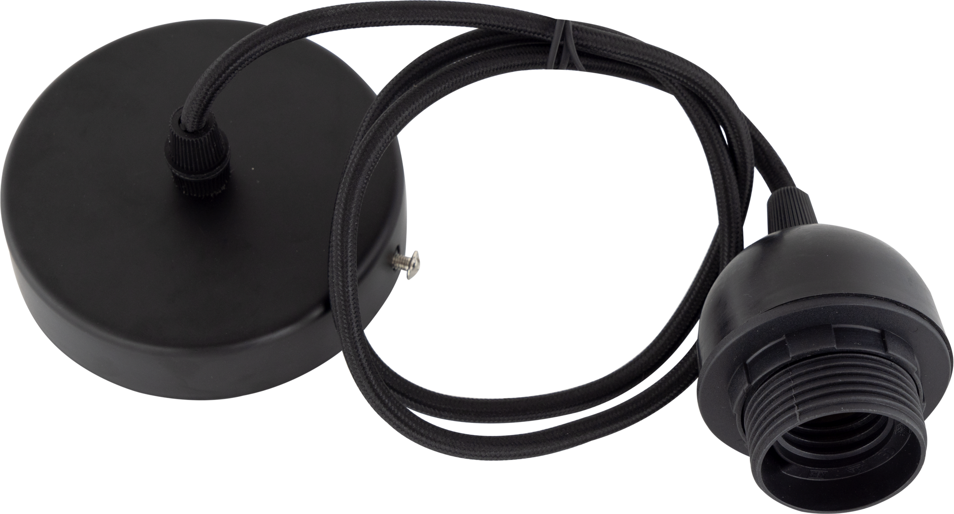 Leuchtenpendel 'Design' E27 mit Baldachin schwarz 92 cm