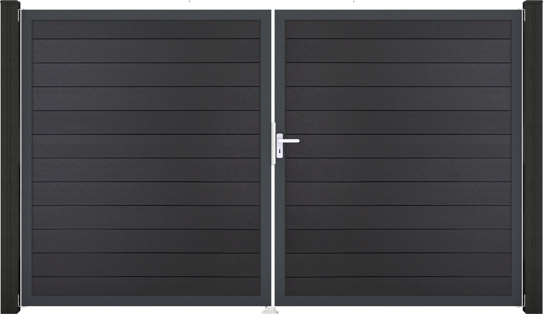 GroJa Doppeltor 'Solid' BPC/Aluminium DIN rechts anthrazitgrau/anthrazit 300 x 180 cm