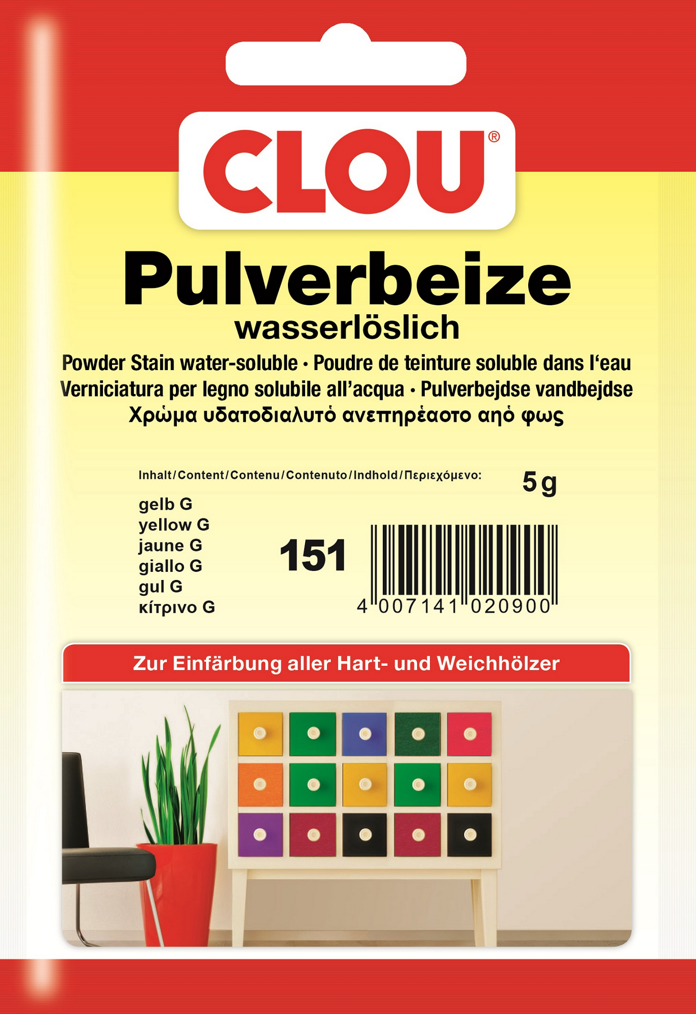 Thumbnail - Clou Wasserbeize-Pulver hellgelb 5 g