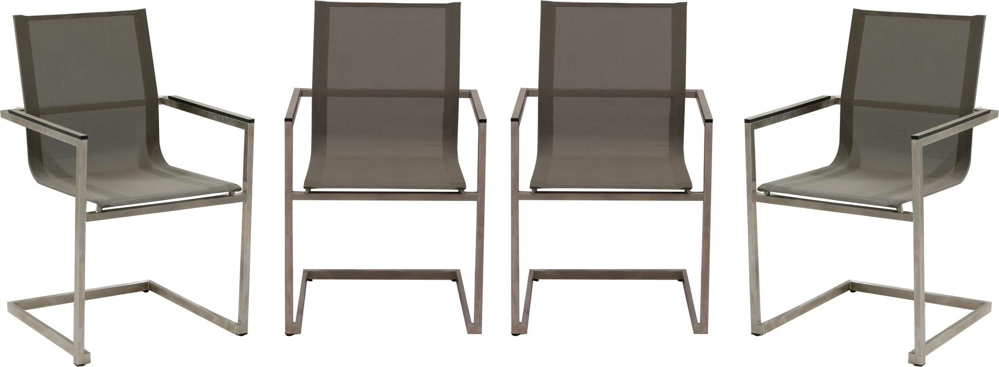 Garden Pleasure Gartenstuhl-Set 'Sienna' grau 4-teilig